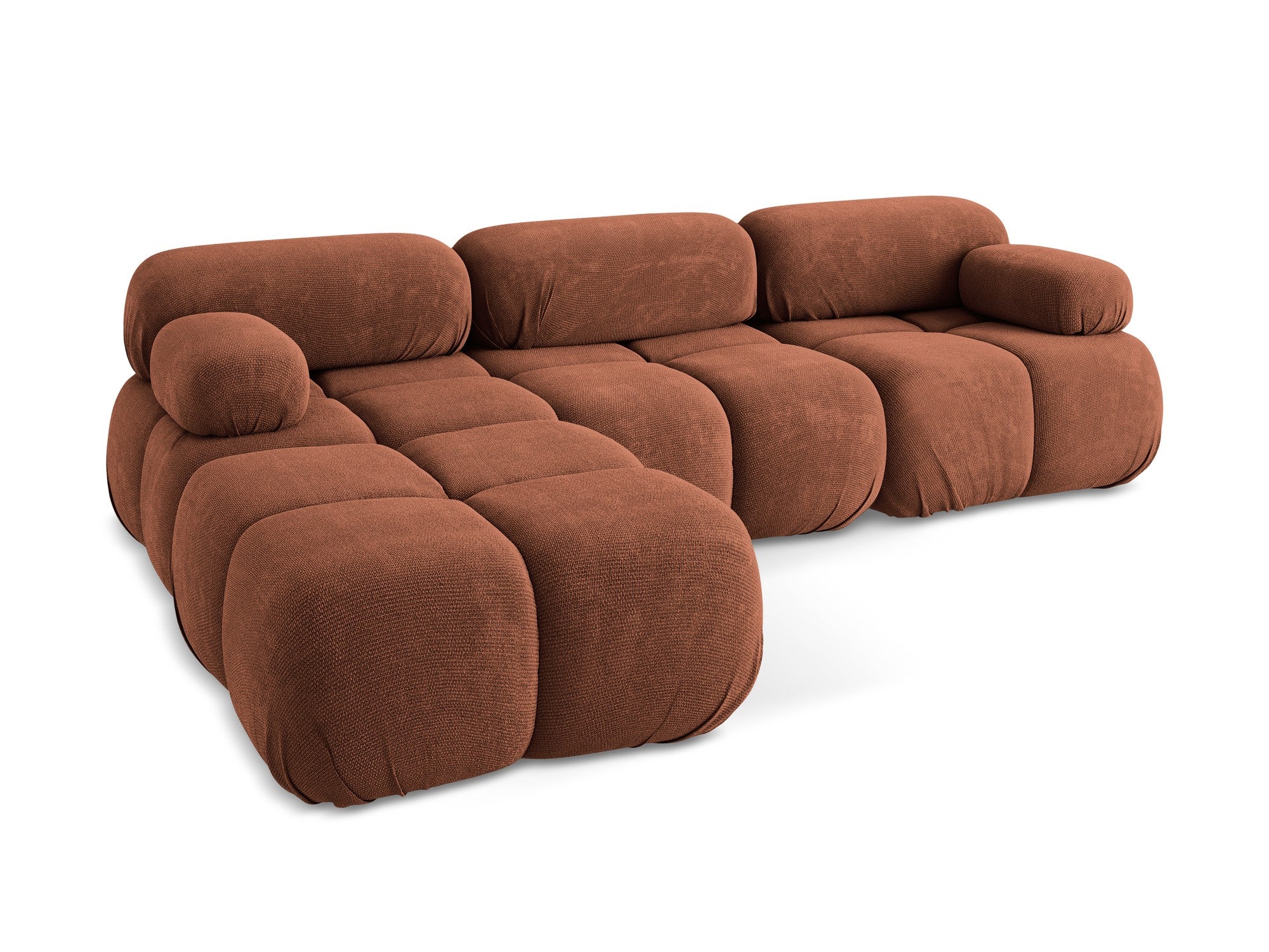 Universal modular corner sofa LOKUA terracotta chenille