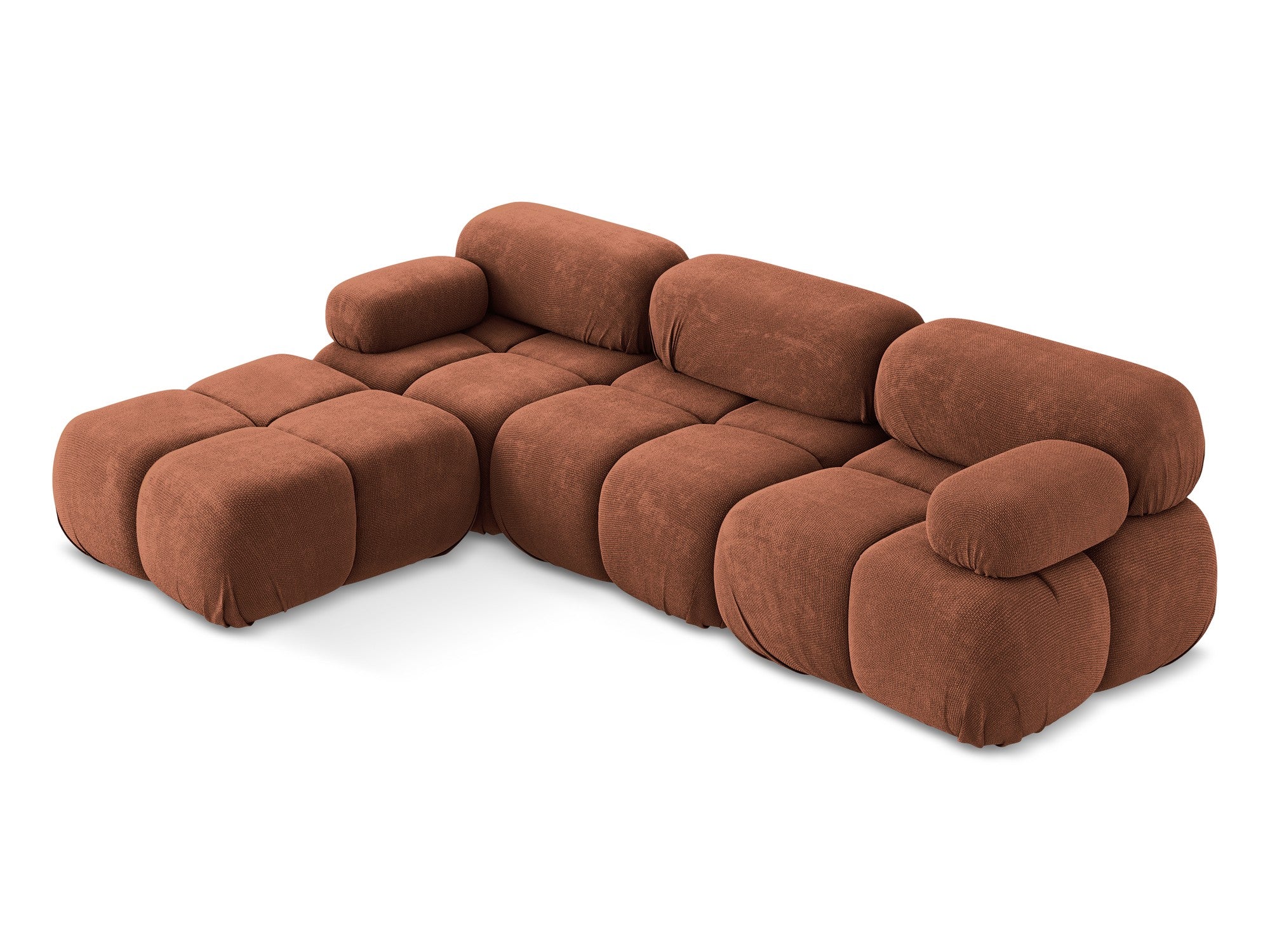Universal modular corner sofa LOKUA terracotta chenille