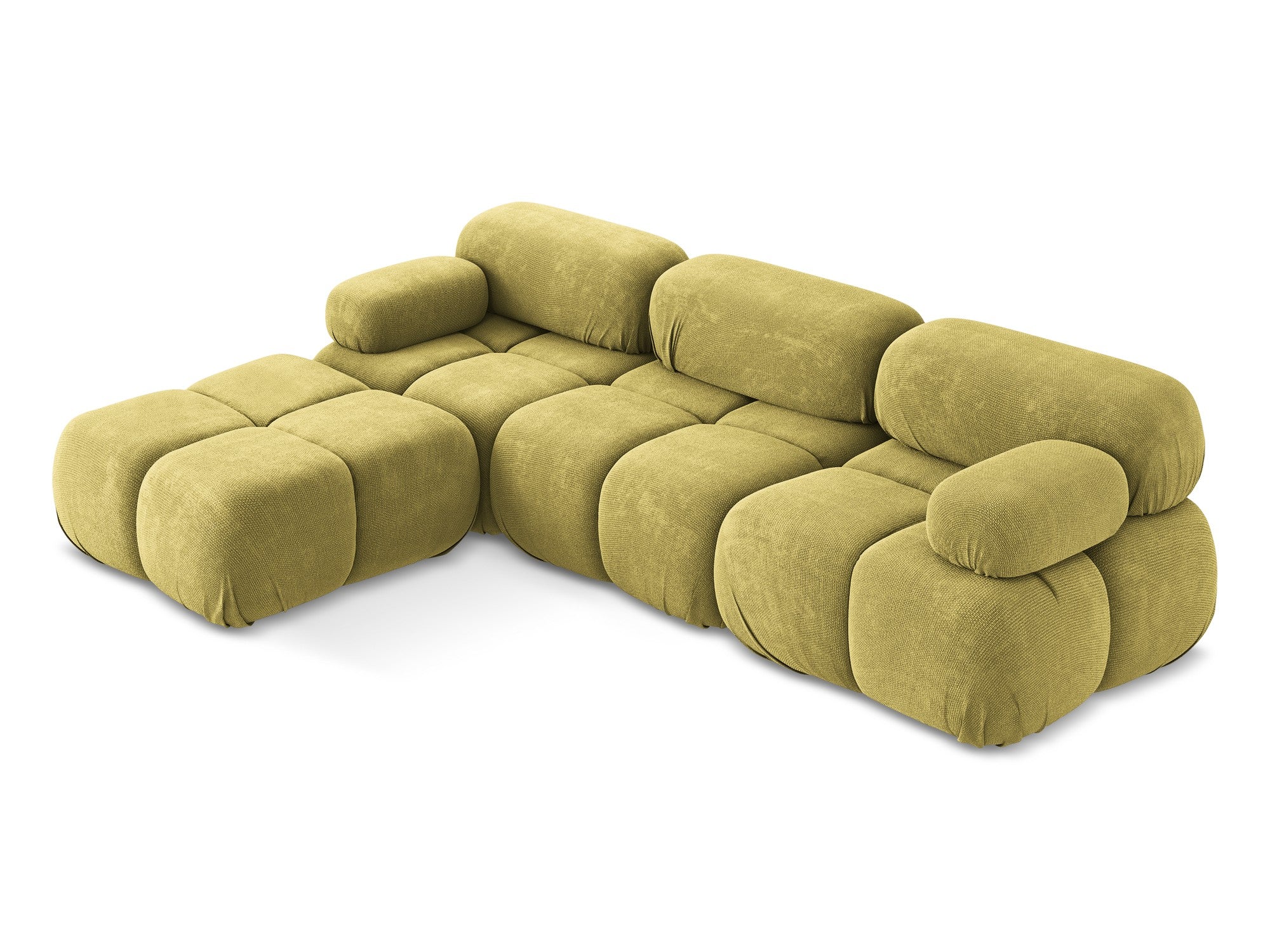 Universal modular corner sofa LOKUA lime chenille