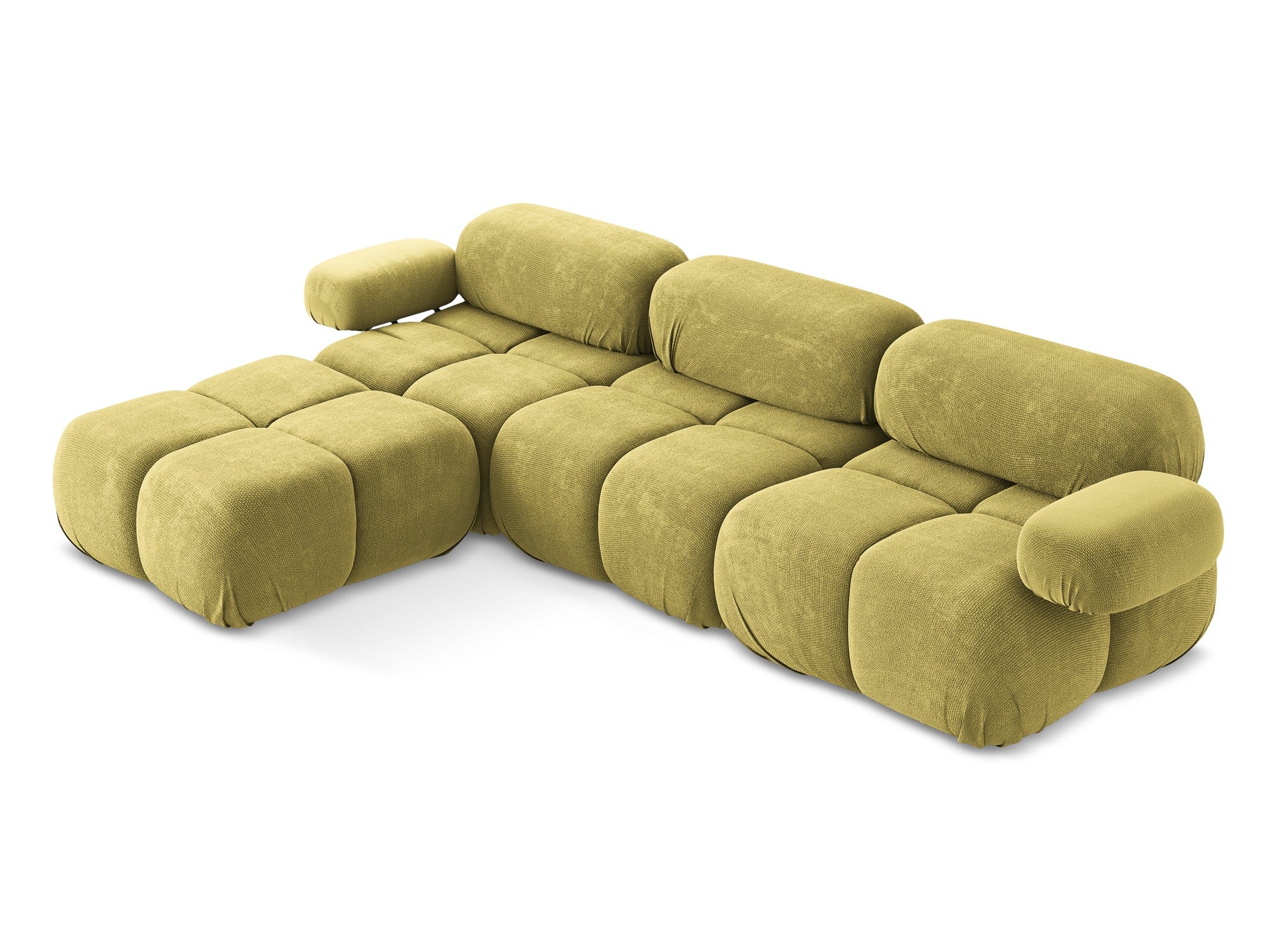 Universal modular corner sofa LOKUA lime chenille