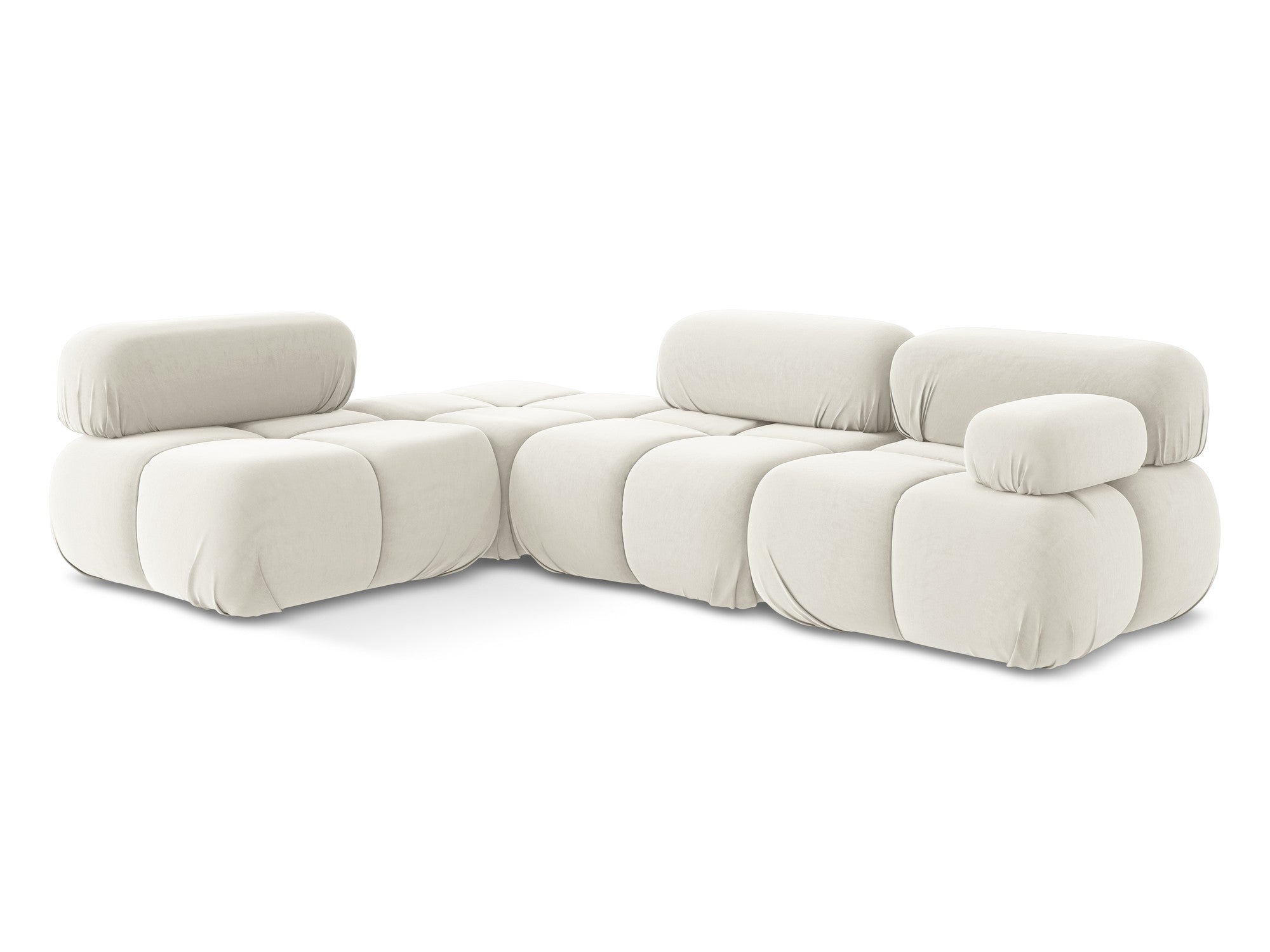 Modularer Samt-Ecksofa links LOKUA hellbeige