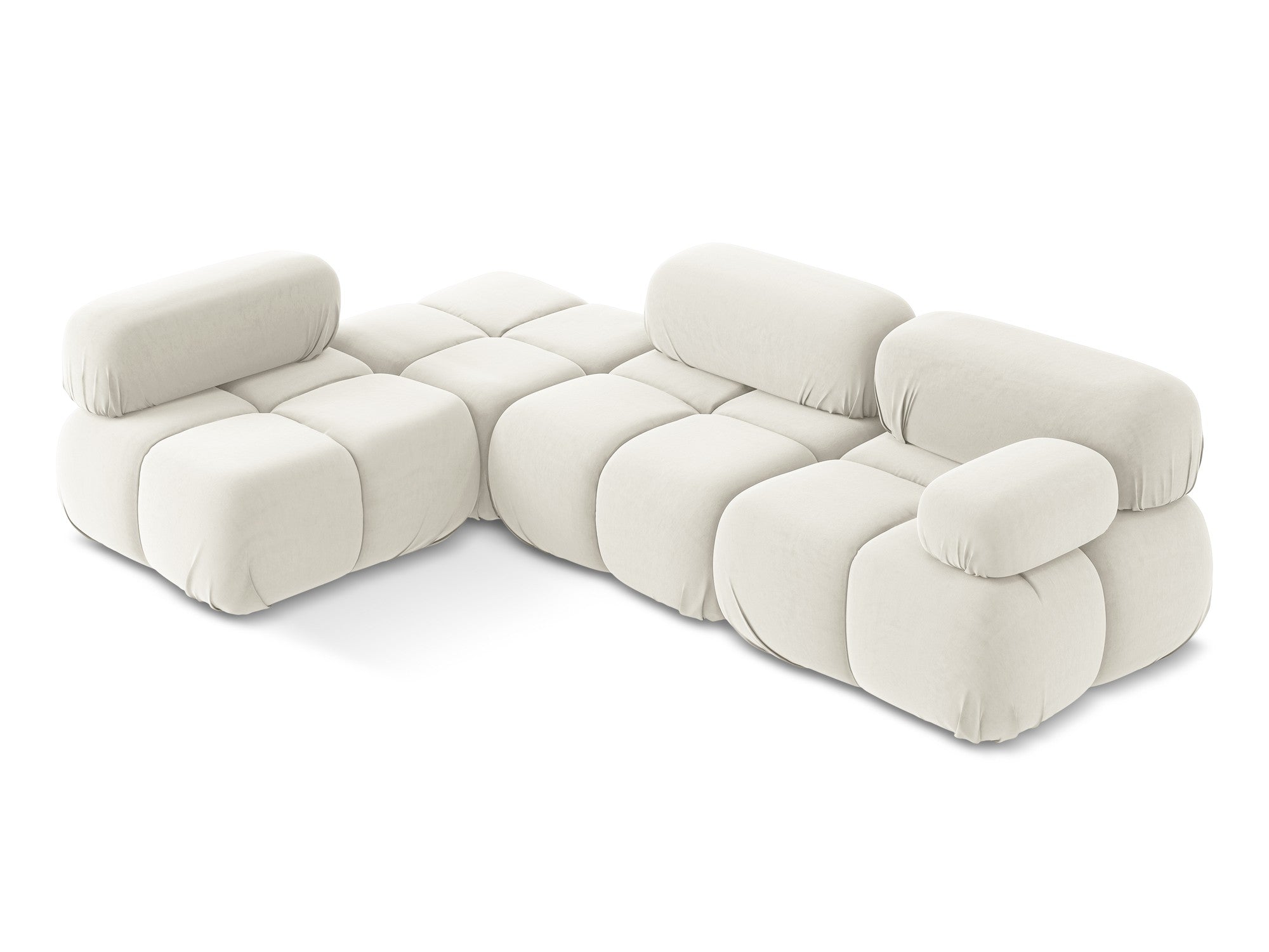 Modularer Samt-Ecksofa links LOKUA hellbeige