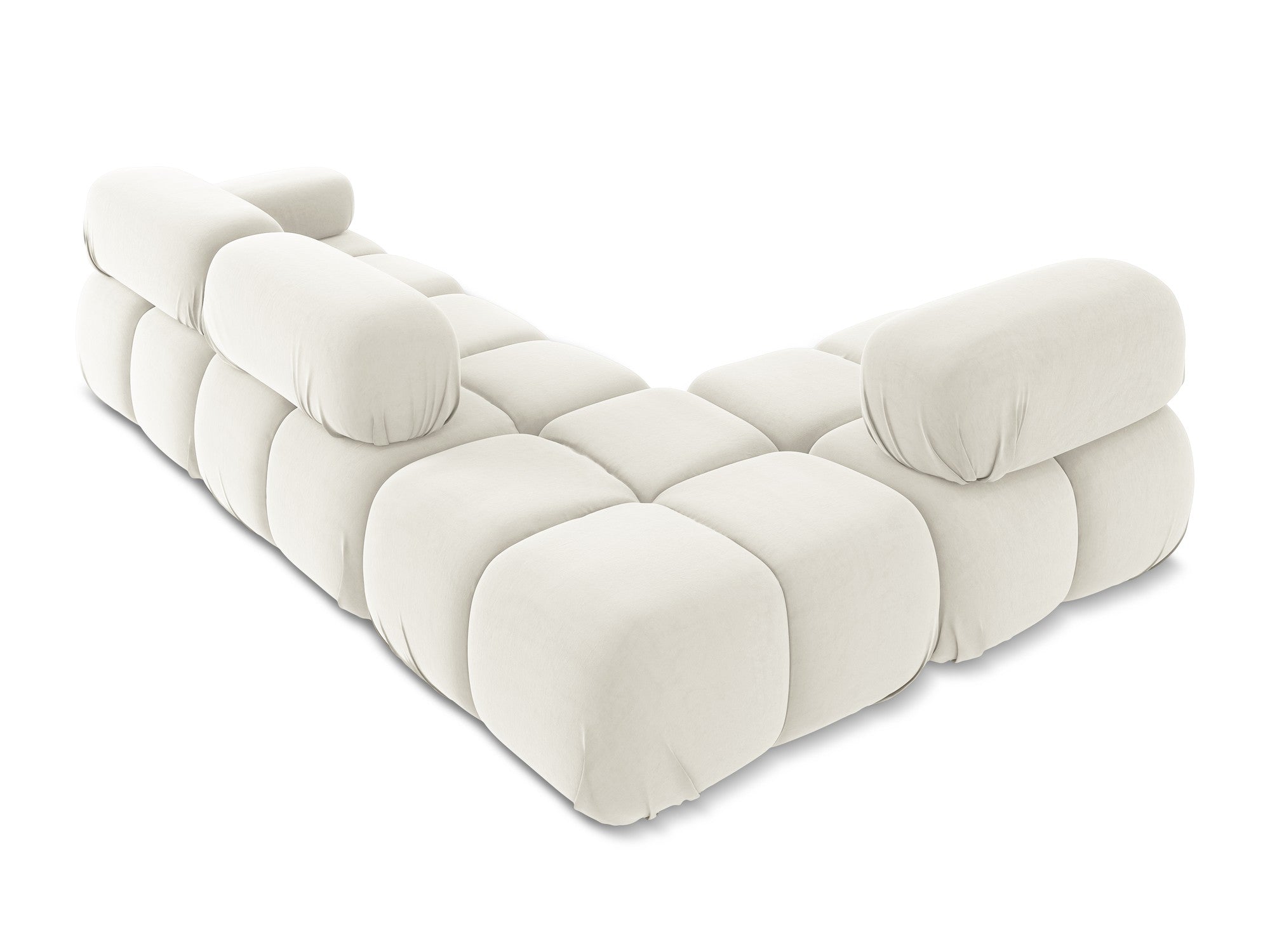 Modularer Samt-Ecksofa links LOKUA hellbeige