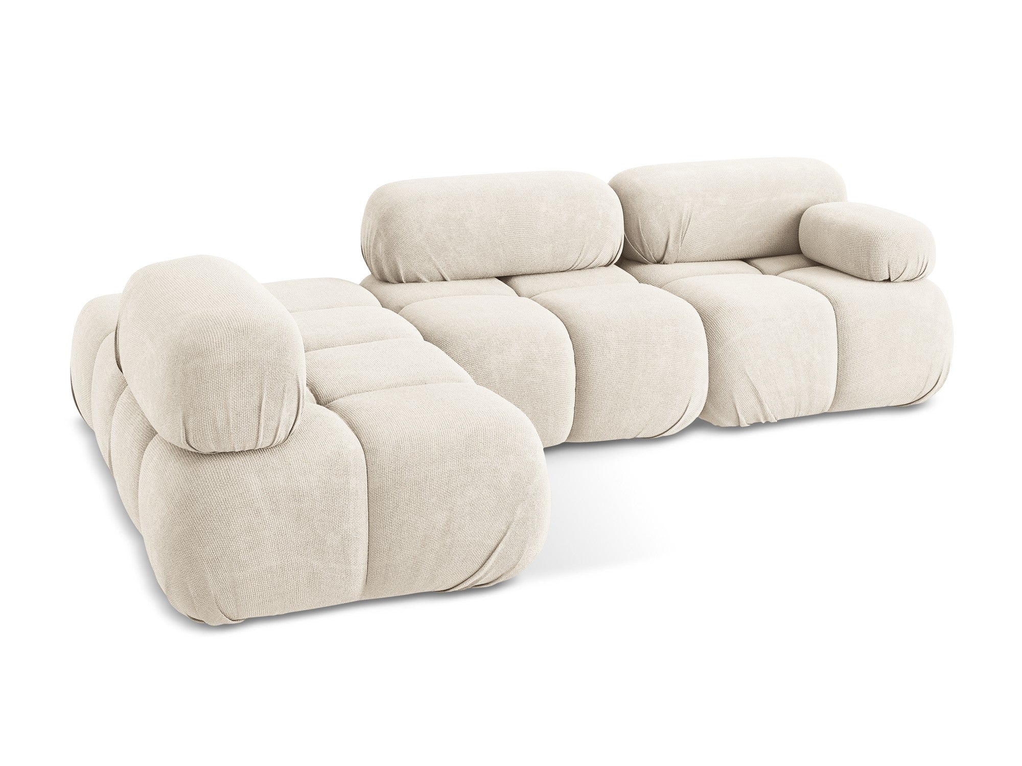 Modularer linksseitiger Ecksofa LOKUA hellbeige Chenille