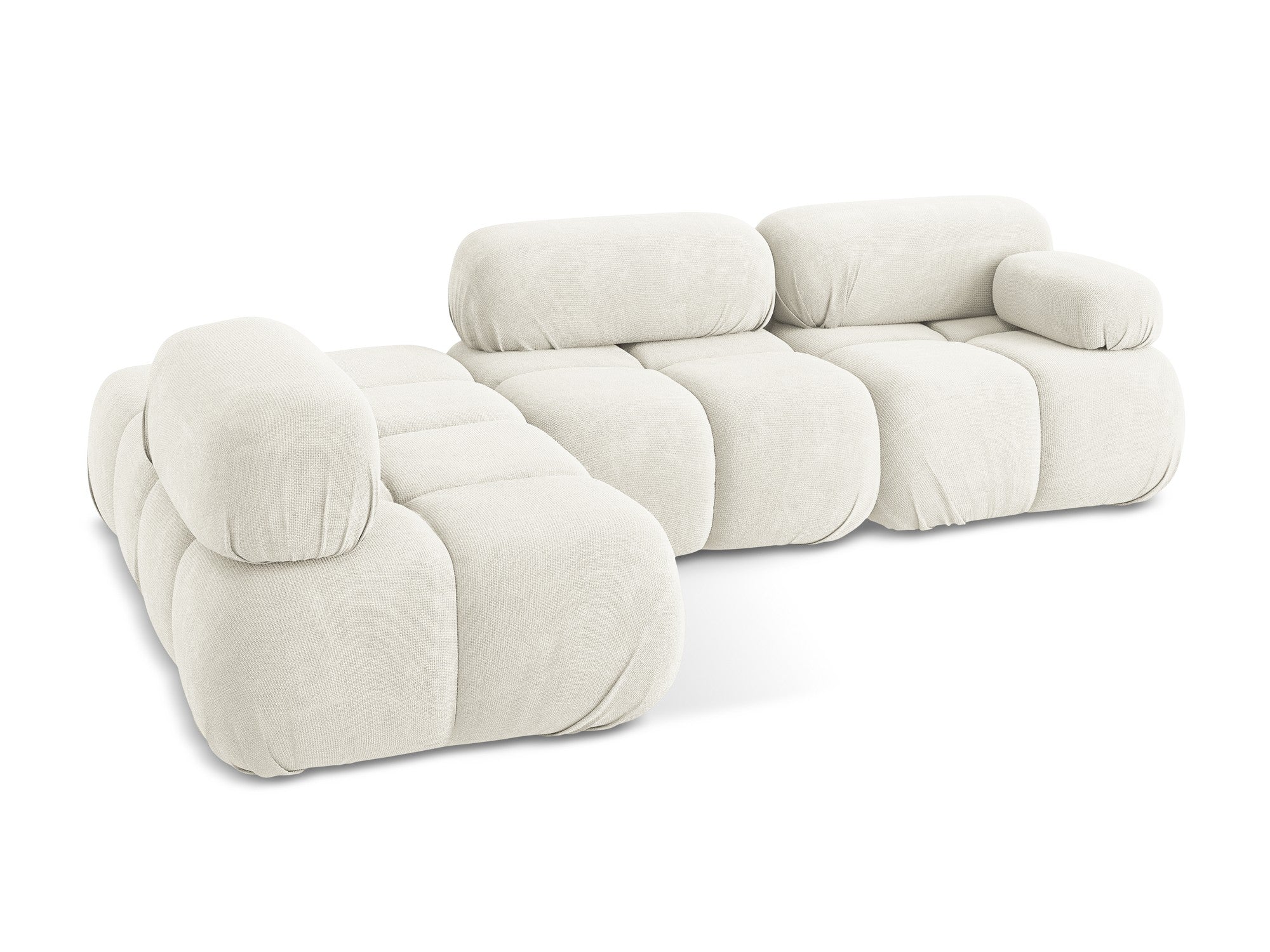 Left-sided modular corner sofa LOKUA white chenille