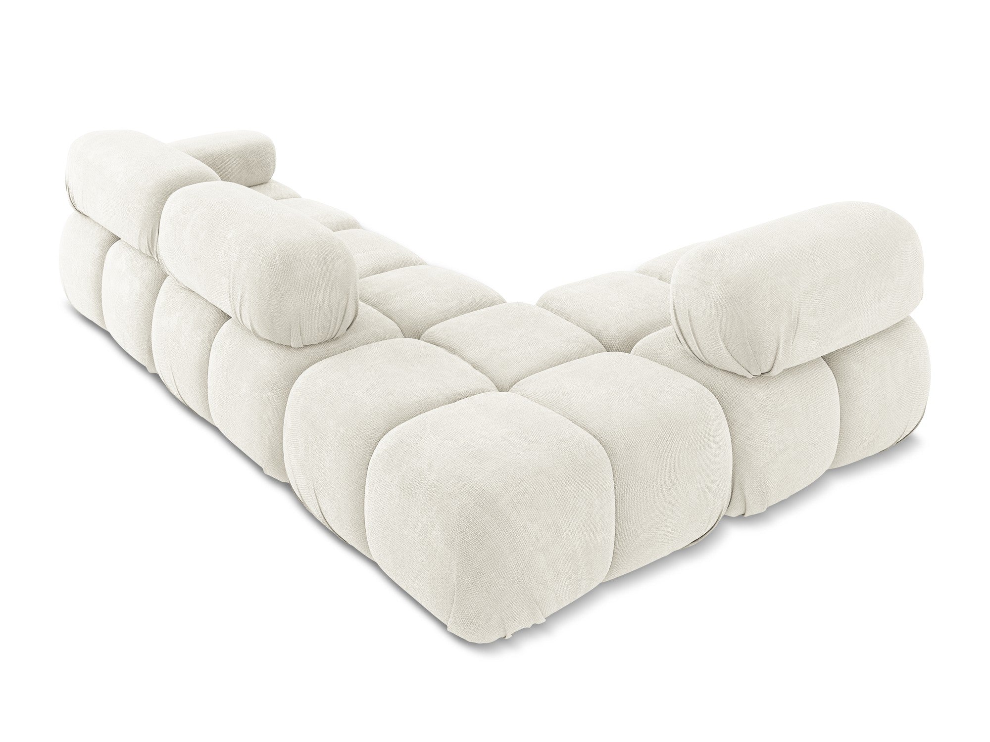 Left-sided modular corner sofa LOKUA white chenille