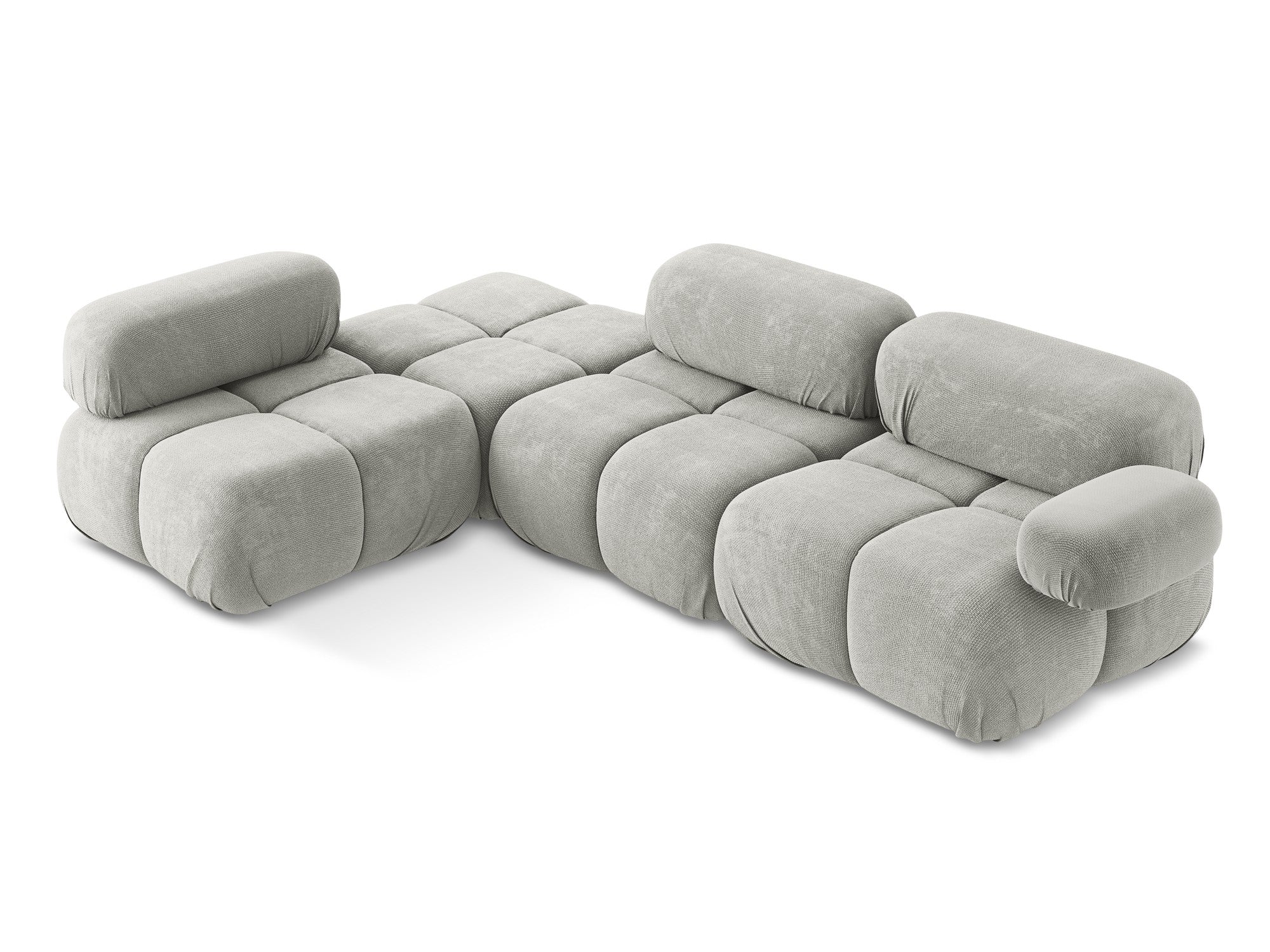 Modularer linksseitiger Ecksofa LOKUA hellgrau Chenille