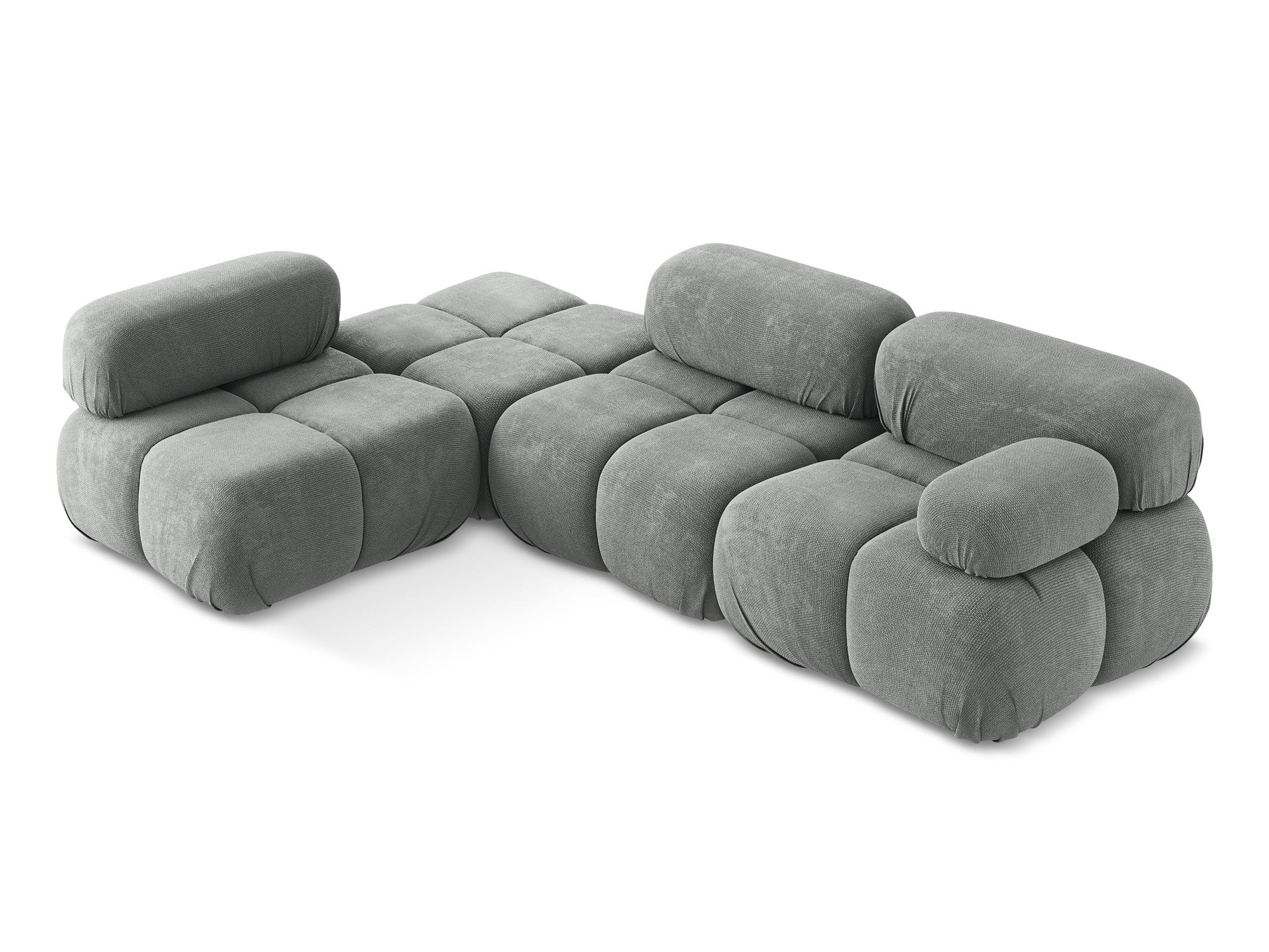 Modularer linksseitiger Ecksofa LOKUA graues Chenille