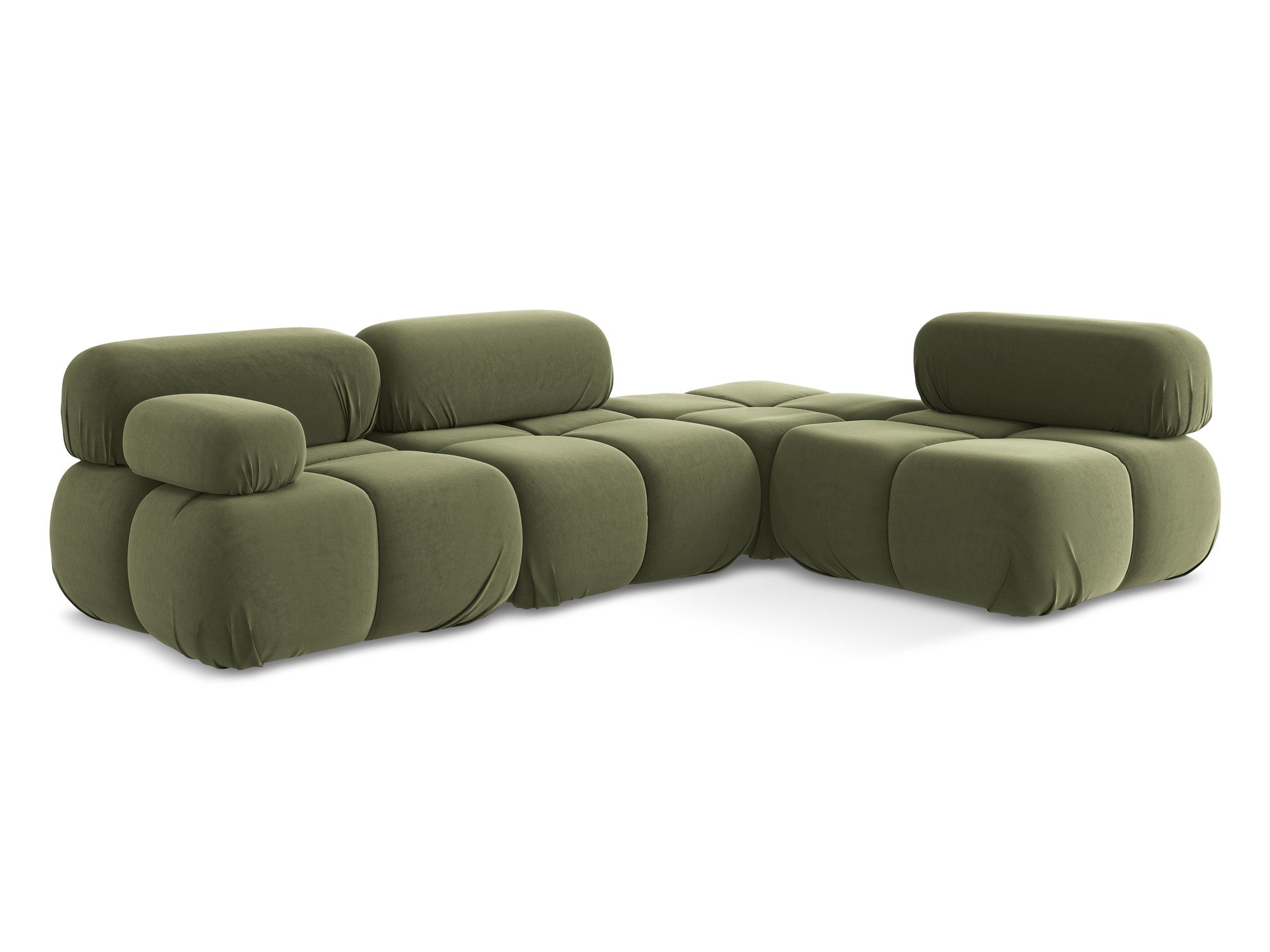 Olive Right-Hand Velvet Modular Corner Sofa LOKUA