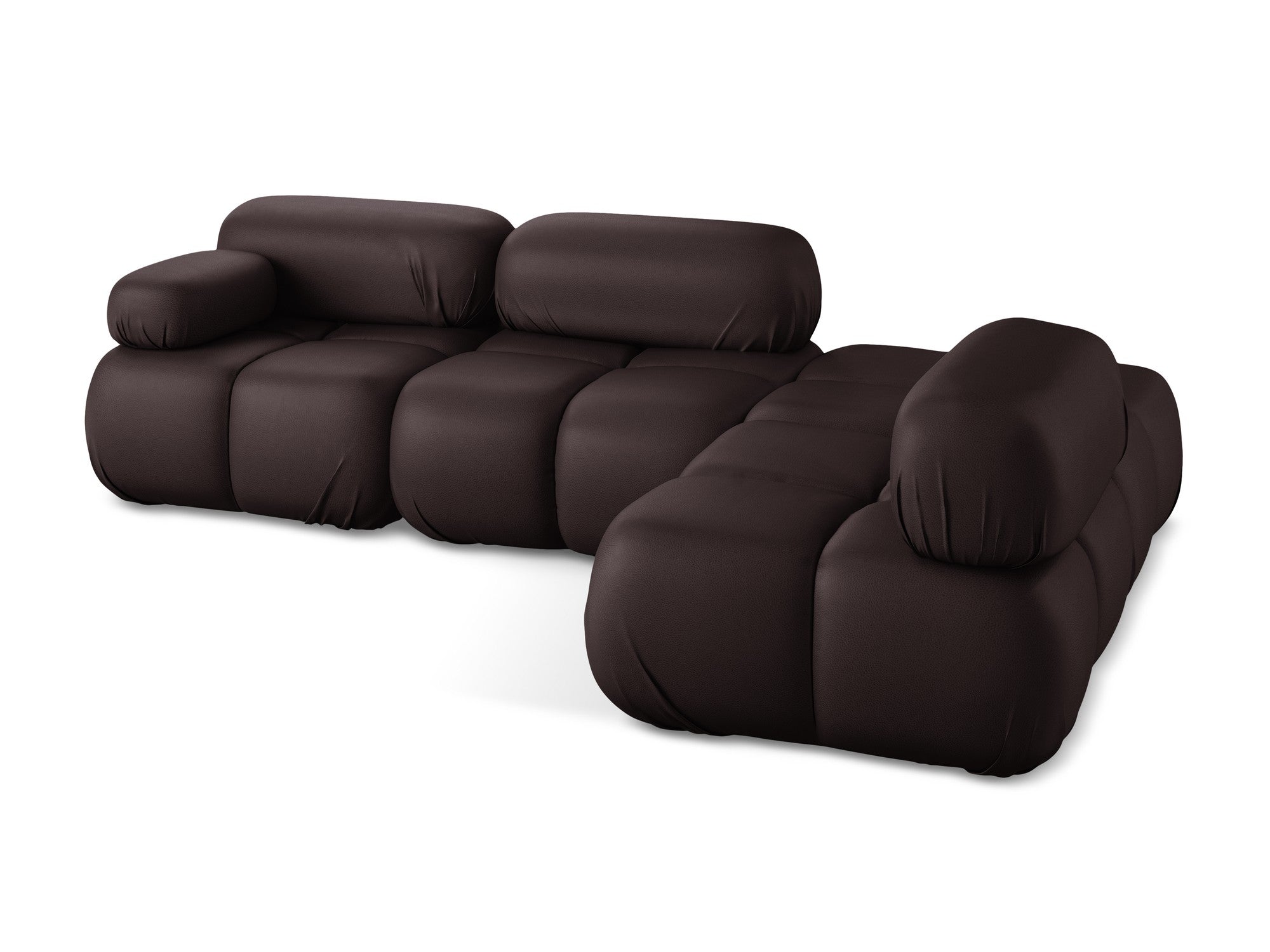 Right-sided modular corner sofa LOKUA plum eco-leather