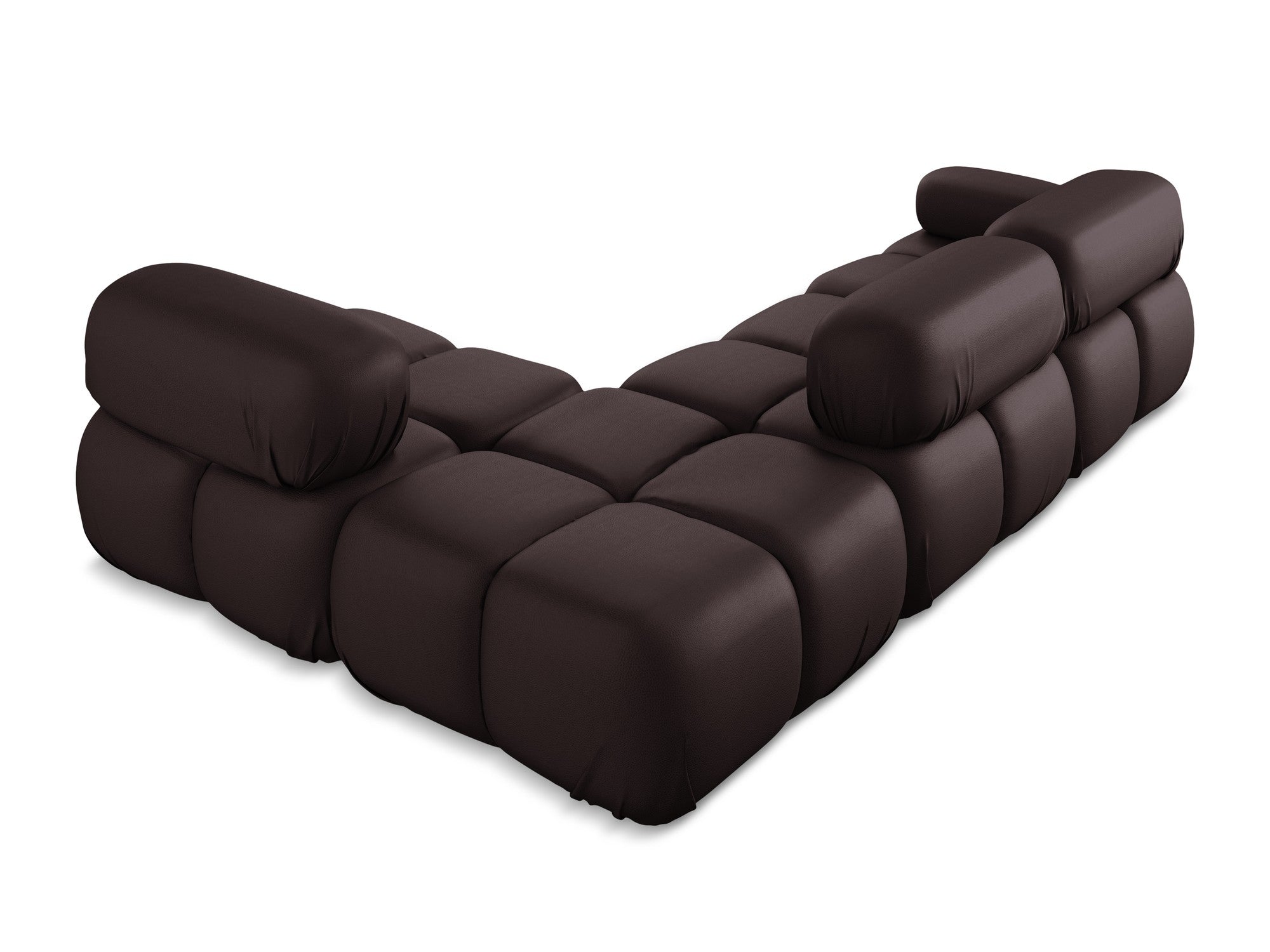 Right-sided modular corner sofa LOKUA plum eco-leather