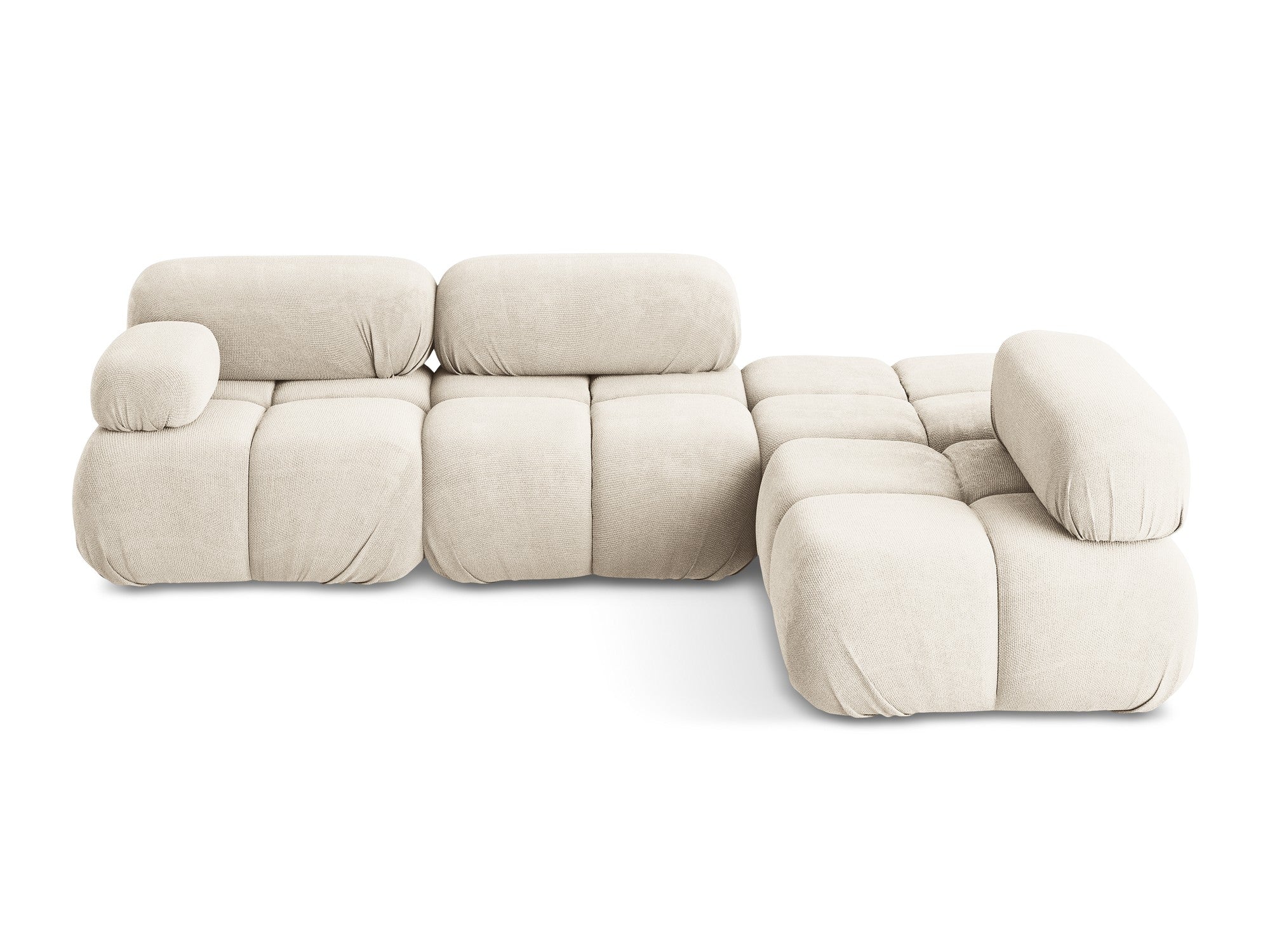 Right-facing modular corner sofa LOKUA light beige chenille