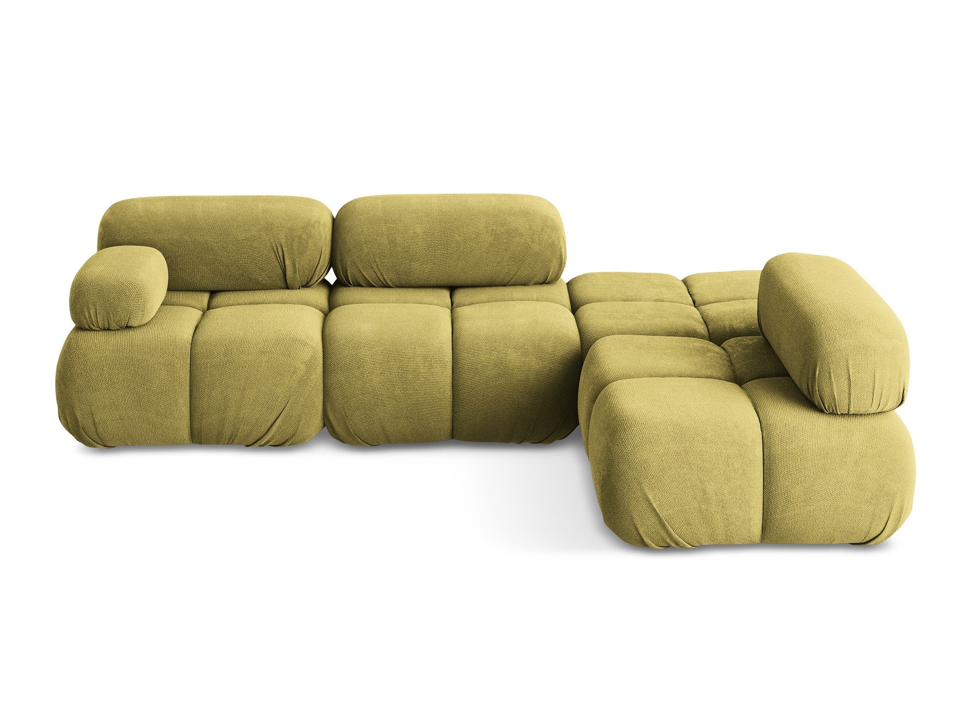 Right-sided modular corner sofa LOKUA lime chenille