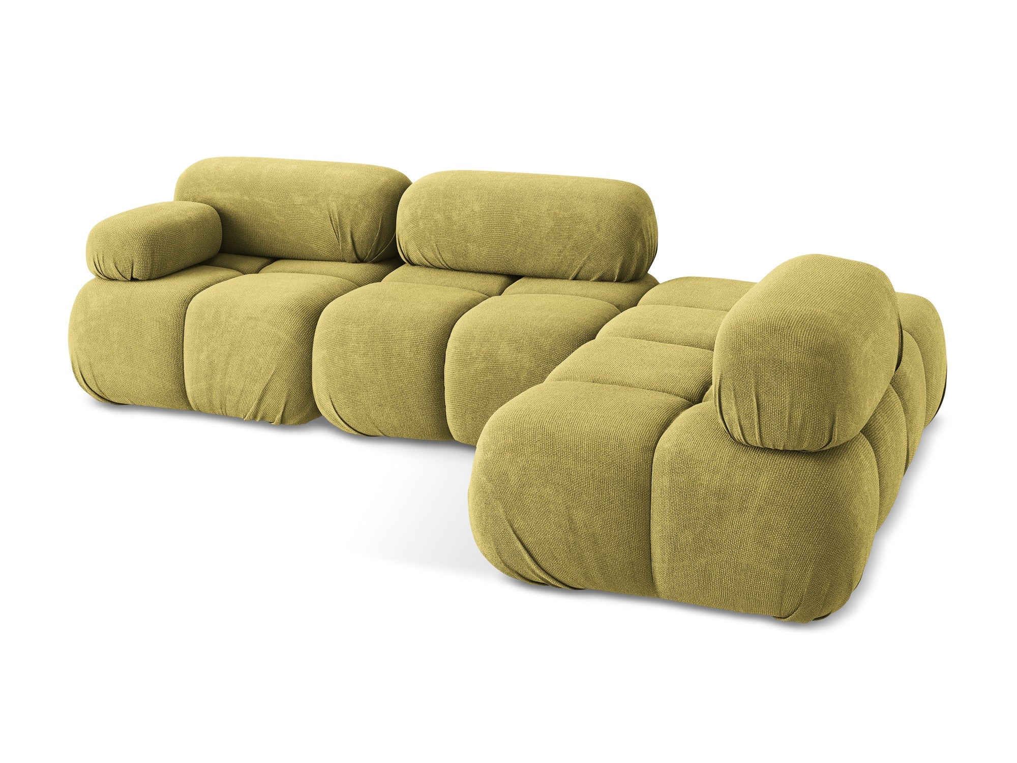 Right-sided modular corner sofa LOKUA lime chenille