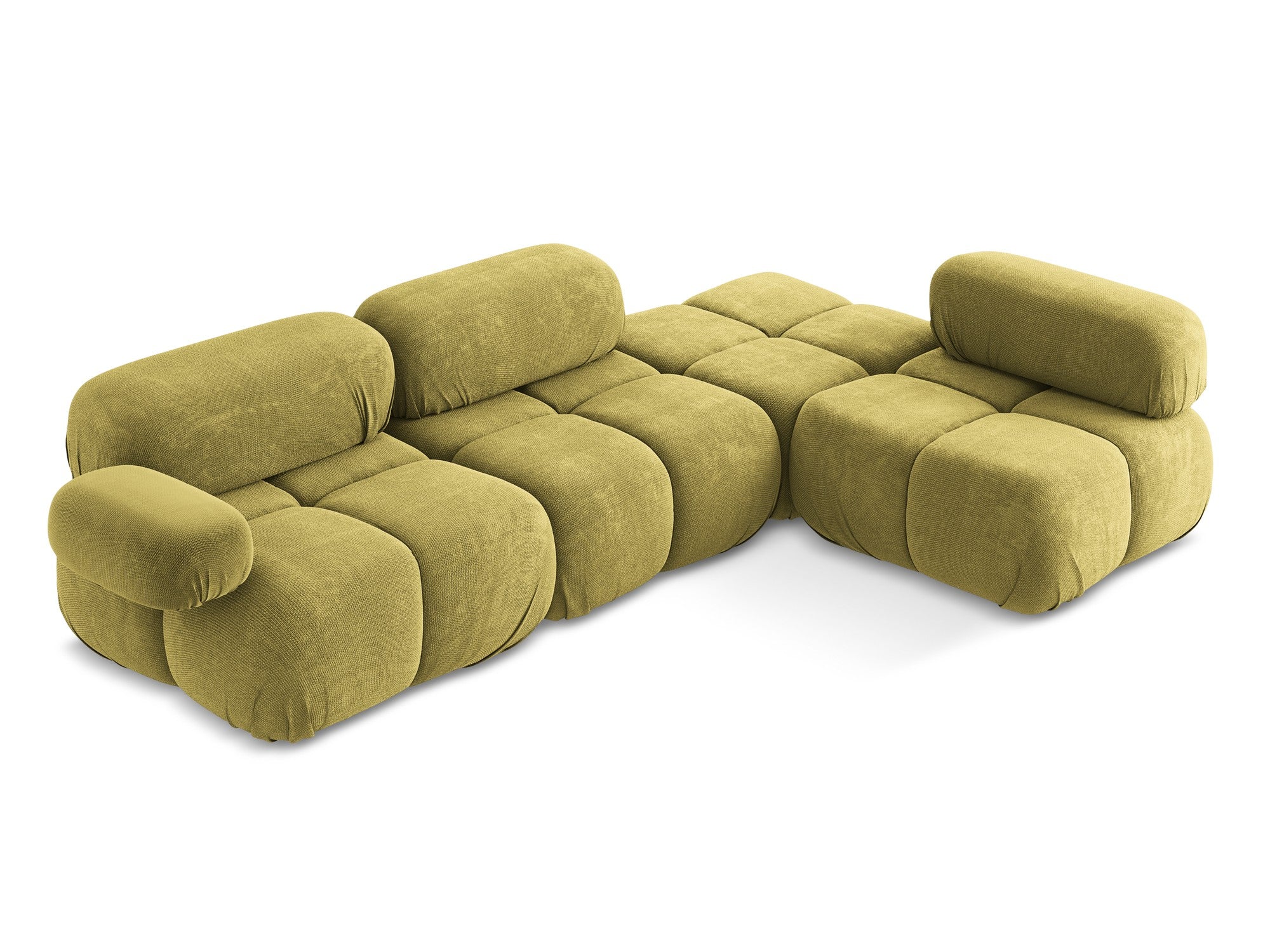 Right-sided modular corner sofa LOKUA lime chenille