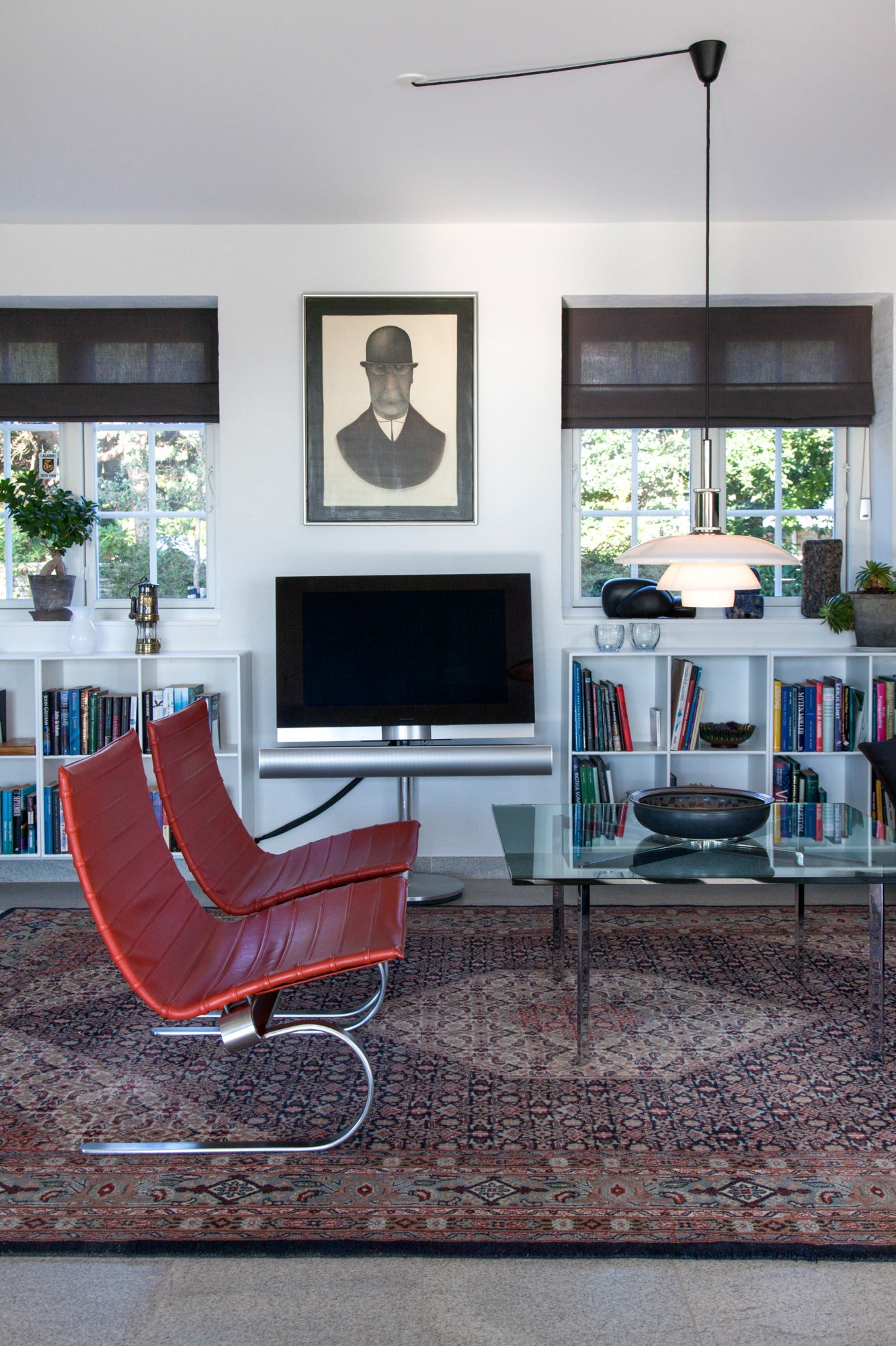 Pendelleuchte PH 4½-4 weiß mit verchromter Oberfläche