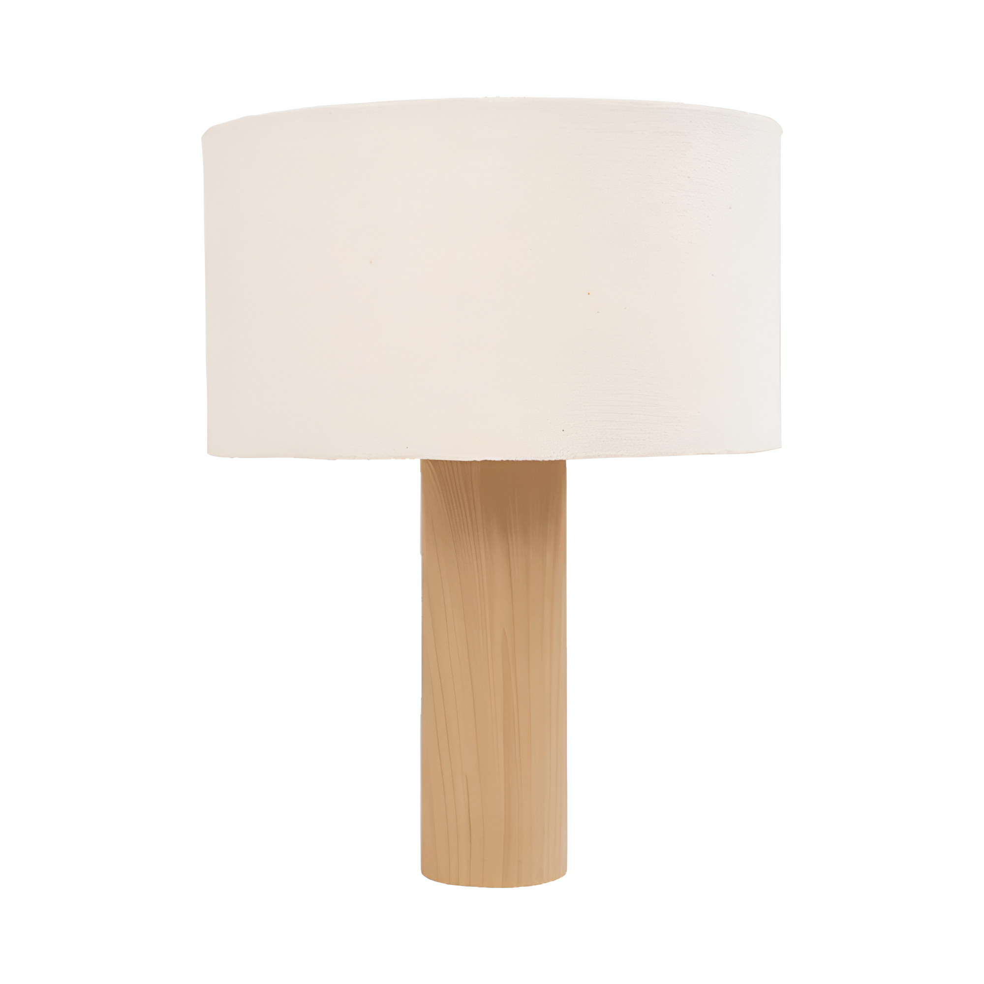 Lampa stołowa ELYN ceramika imitująca drewno z abażurem bouclé