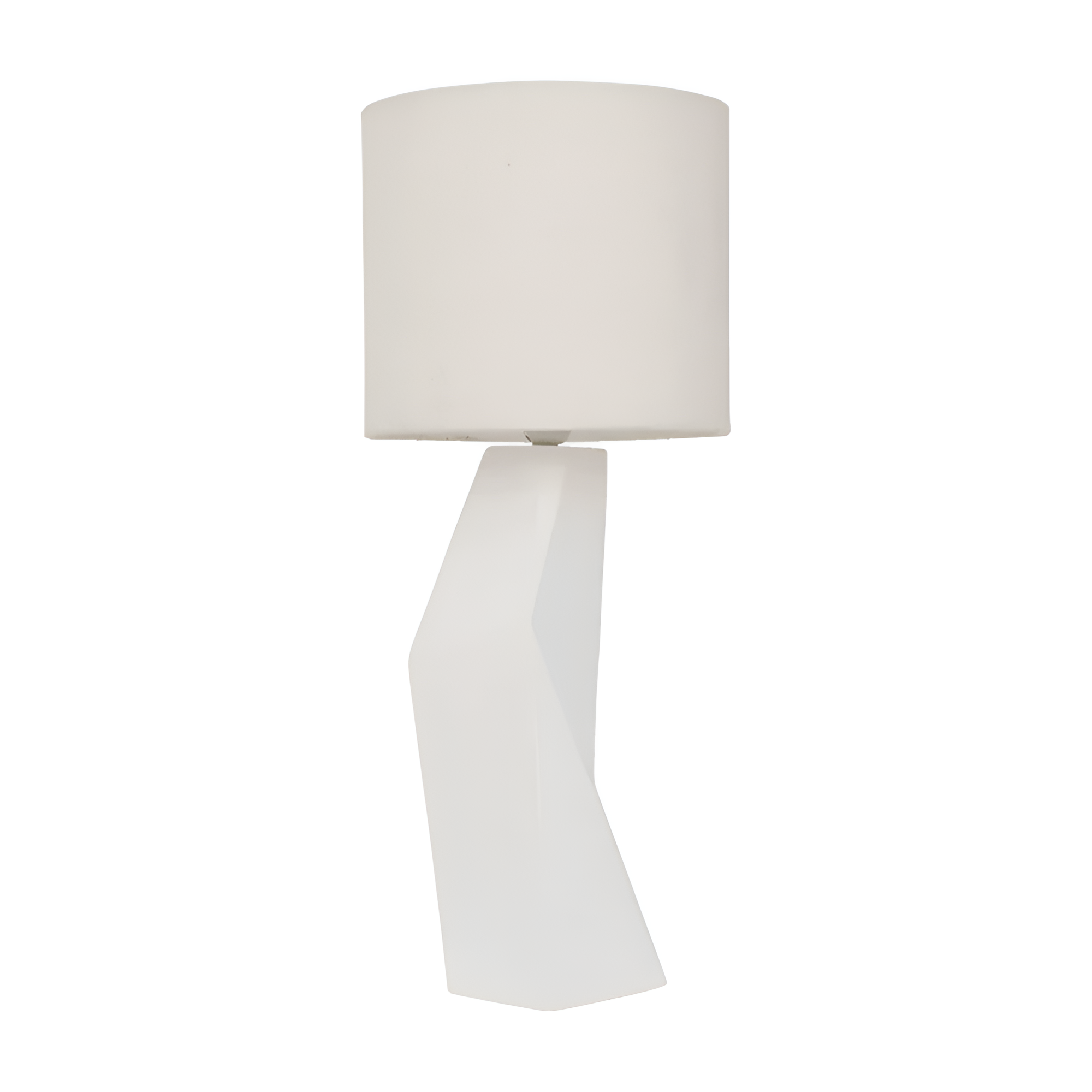 Lampa stołowa MiYUKI biała kamionka z bawełnianym abażurem