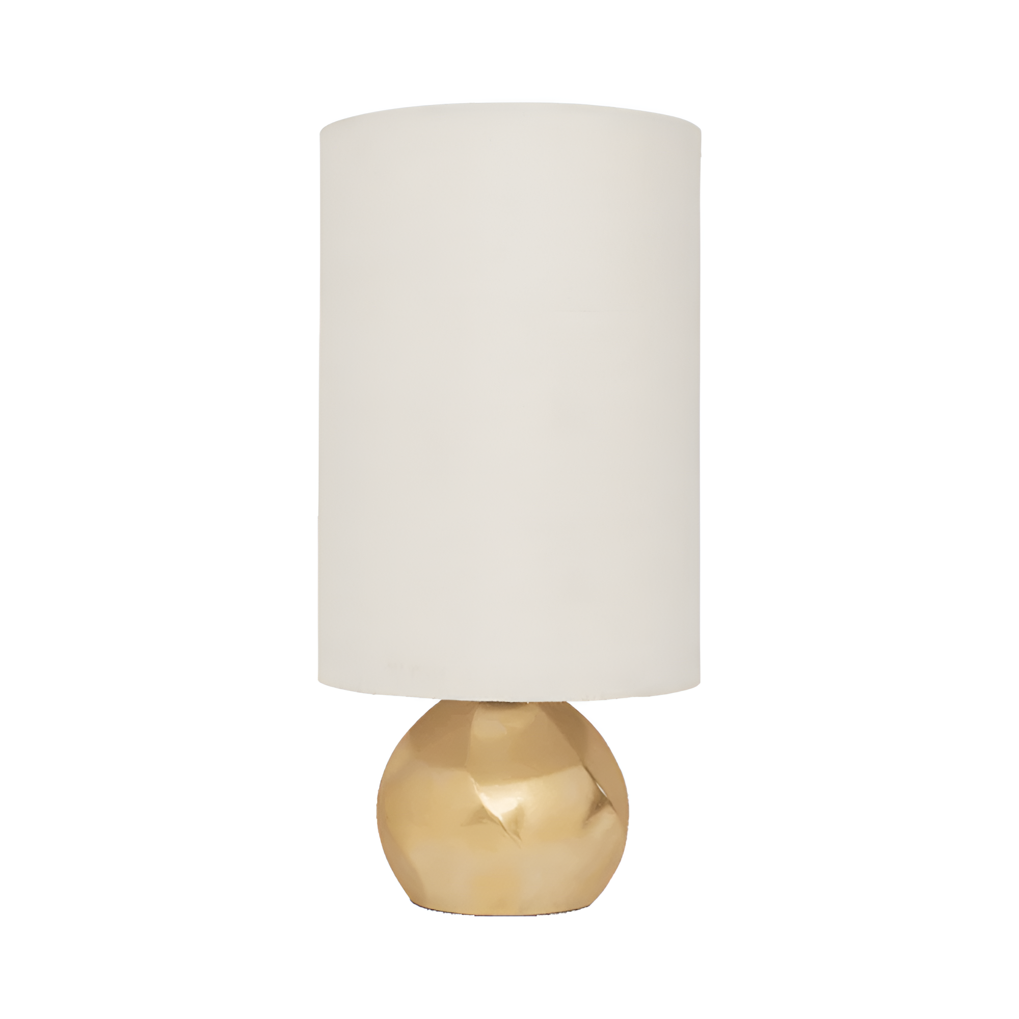 Lampa stołowa SUKI bawełniany klosz ze złotą podstawą