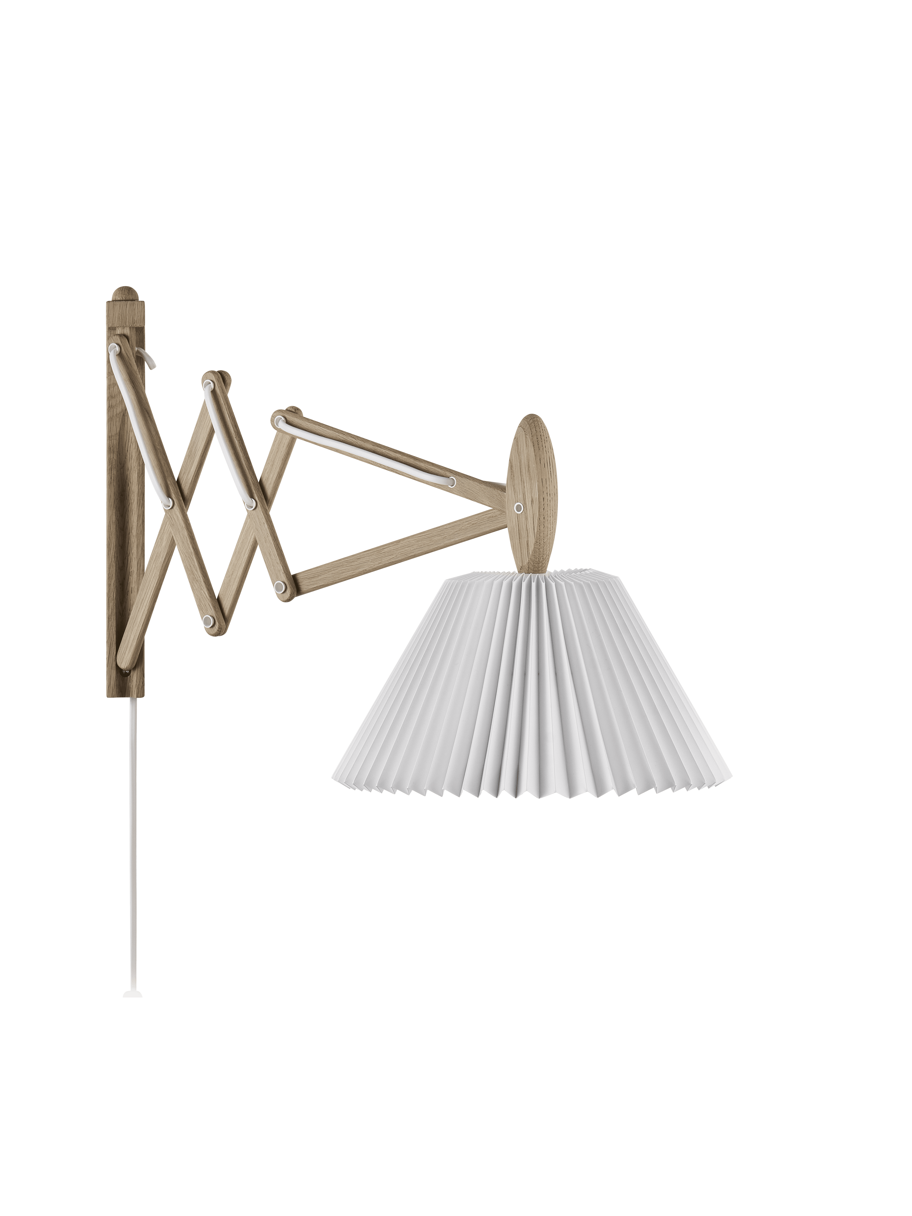 Wall lamp MODEL 223 2/17 SAX white with light oak base
