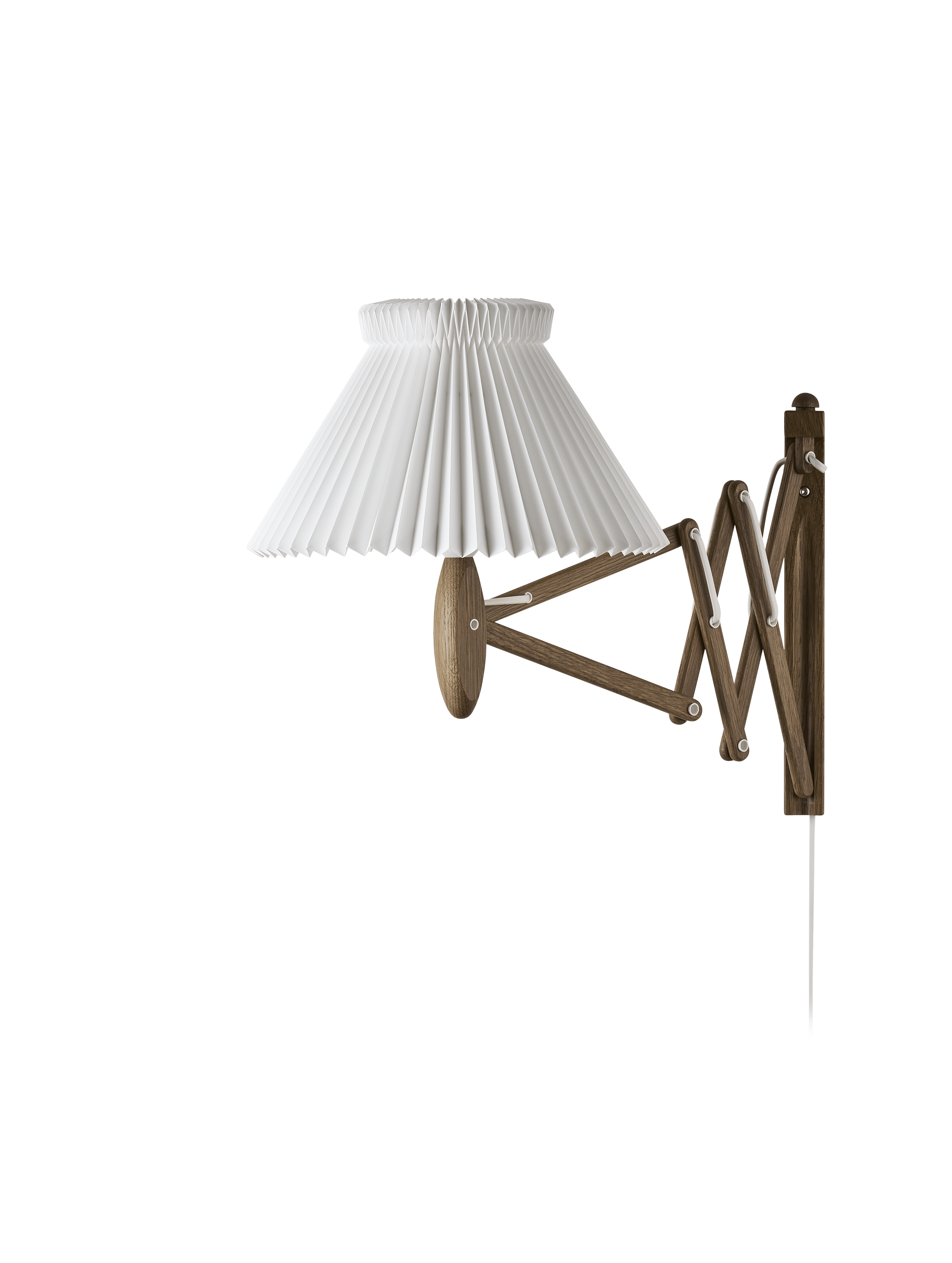 Wandleuchte MODELL 224 1/17 SAX weiß mit dunklem Eichenfuß
