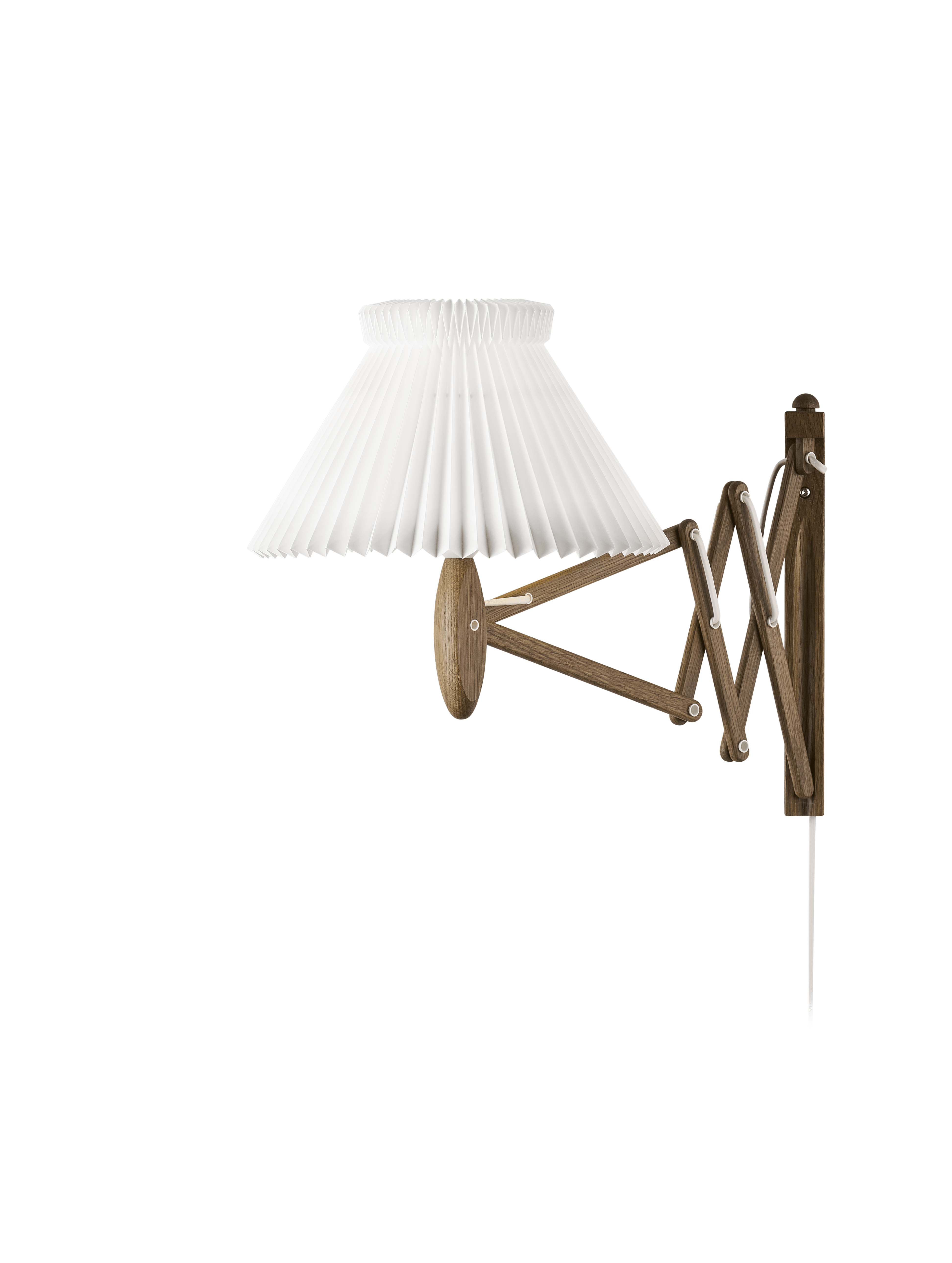 Wandleuchte MODELL 224 1/17 SAX weiß mit dunklem Eichenfuß