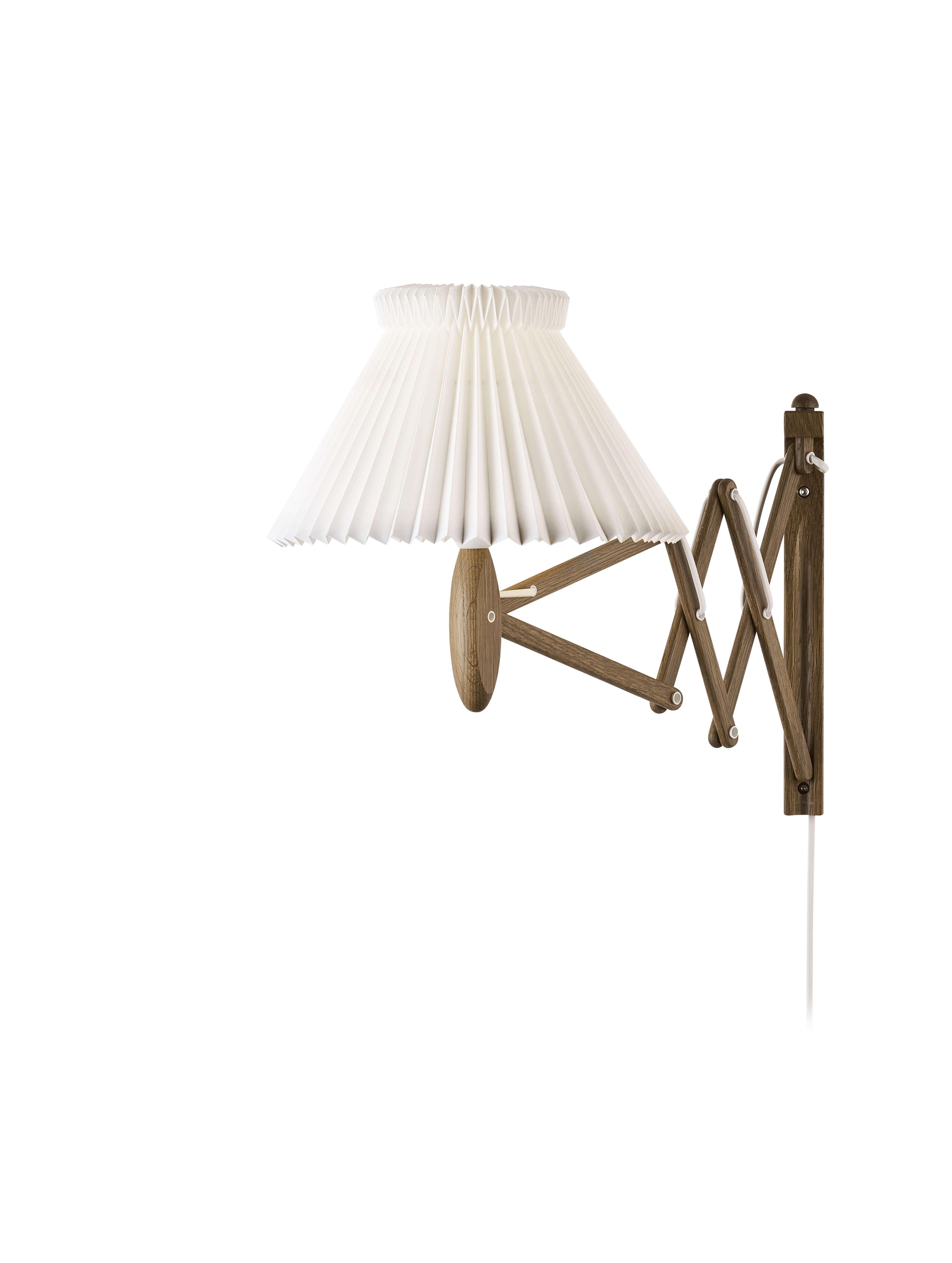 Wandleuchte MODELL 224 1/17 SAX weiß mit dunklem Eichenfuß