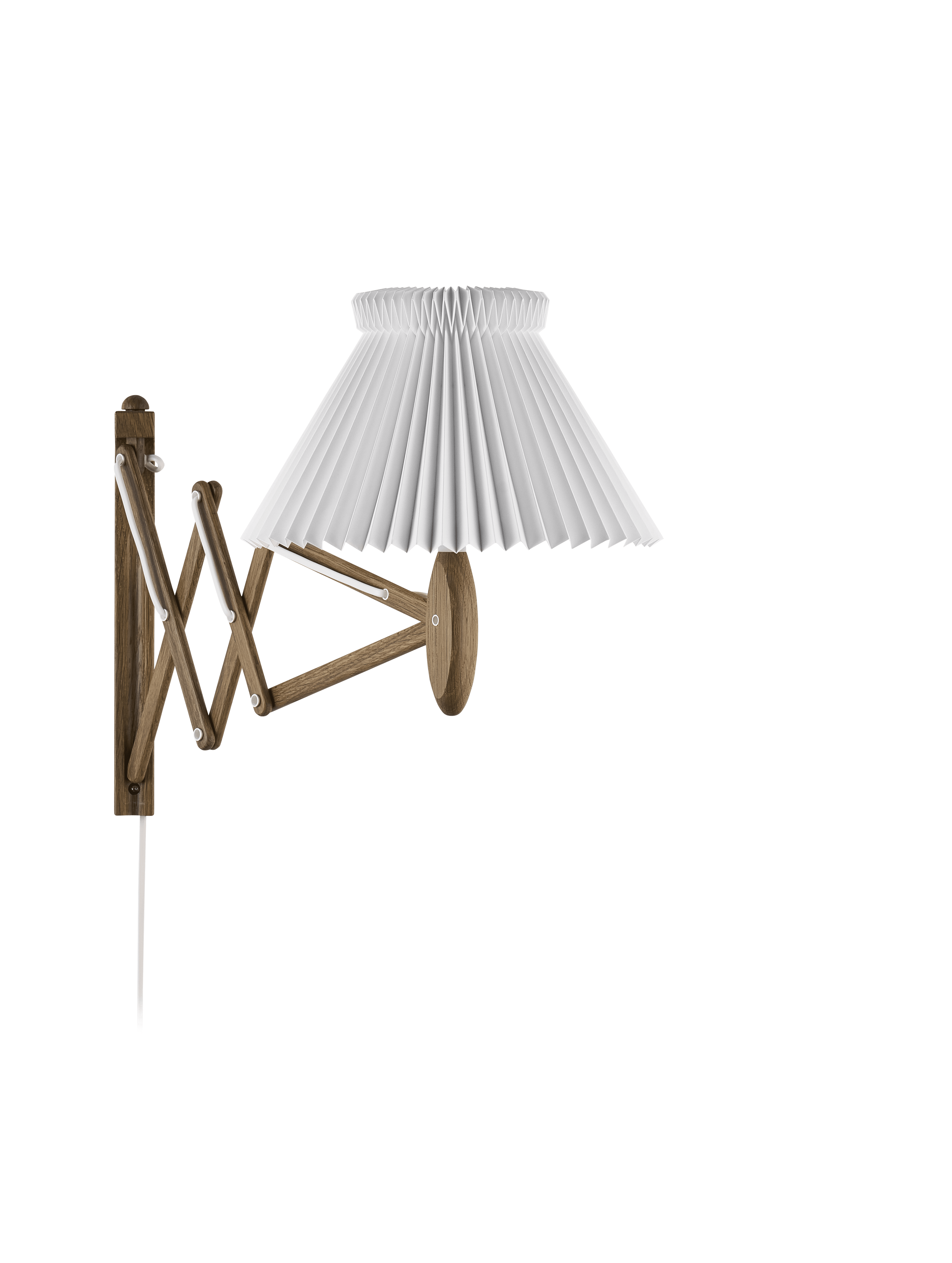 Wandleuchte MODELL 224 1/17 SAX weiß mit dunklem Eichenfuß