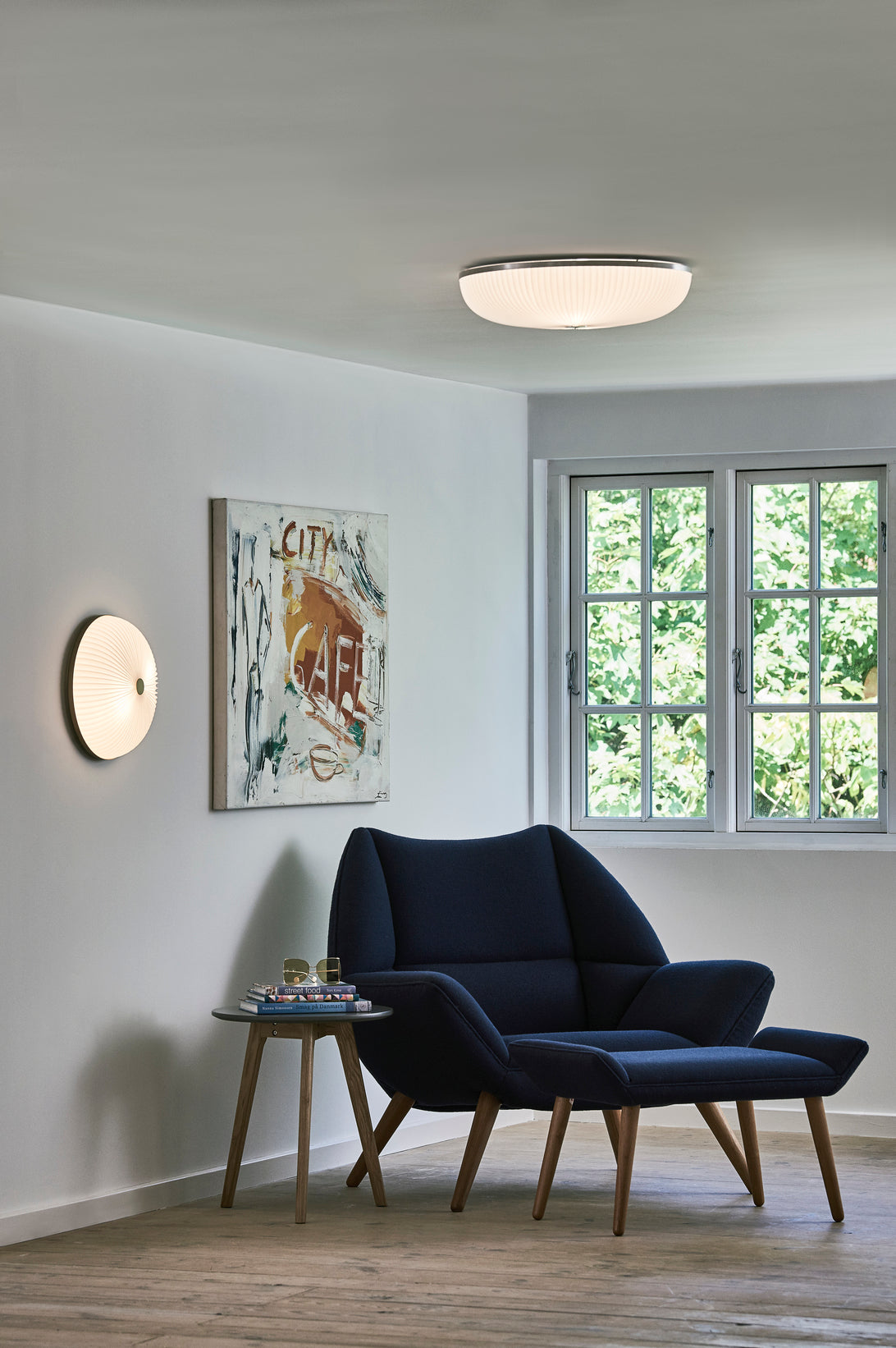 Wandleuchte MODELL 235 LAMELLA weiß mit Silber