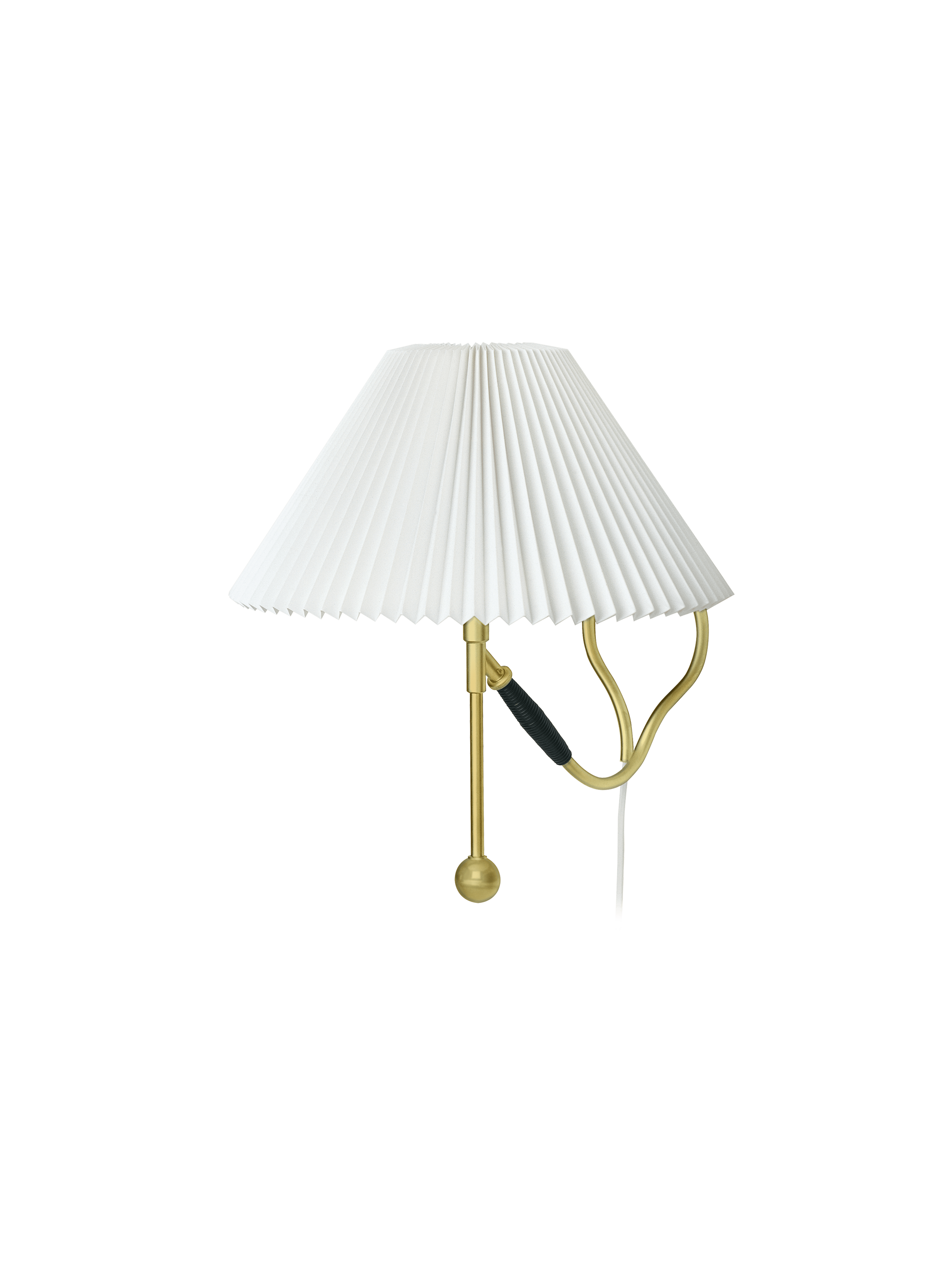 Lampe MODEL 306 weiß mit messingfarbener Basis
