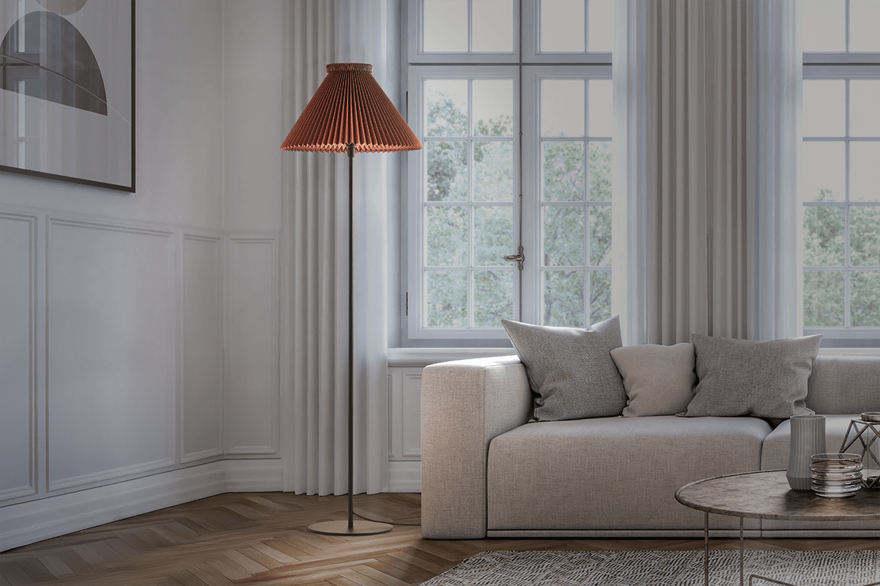 Floor lamp MODEL 334 blue with black base