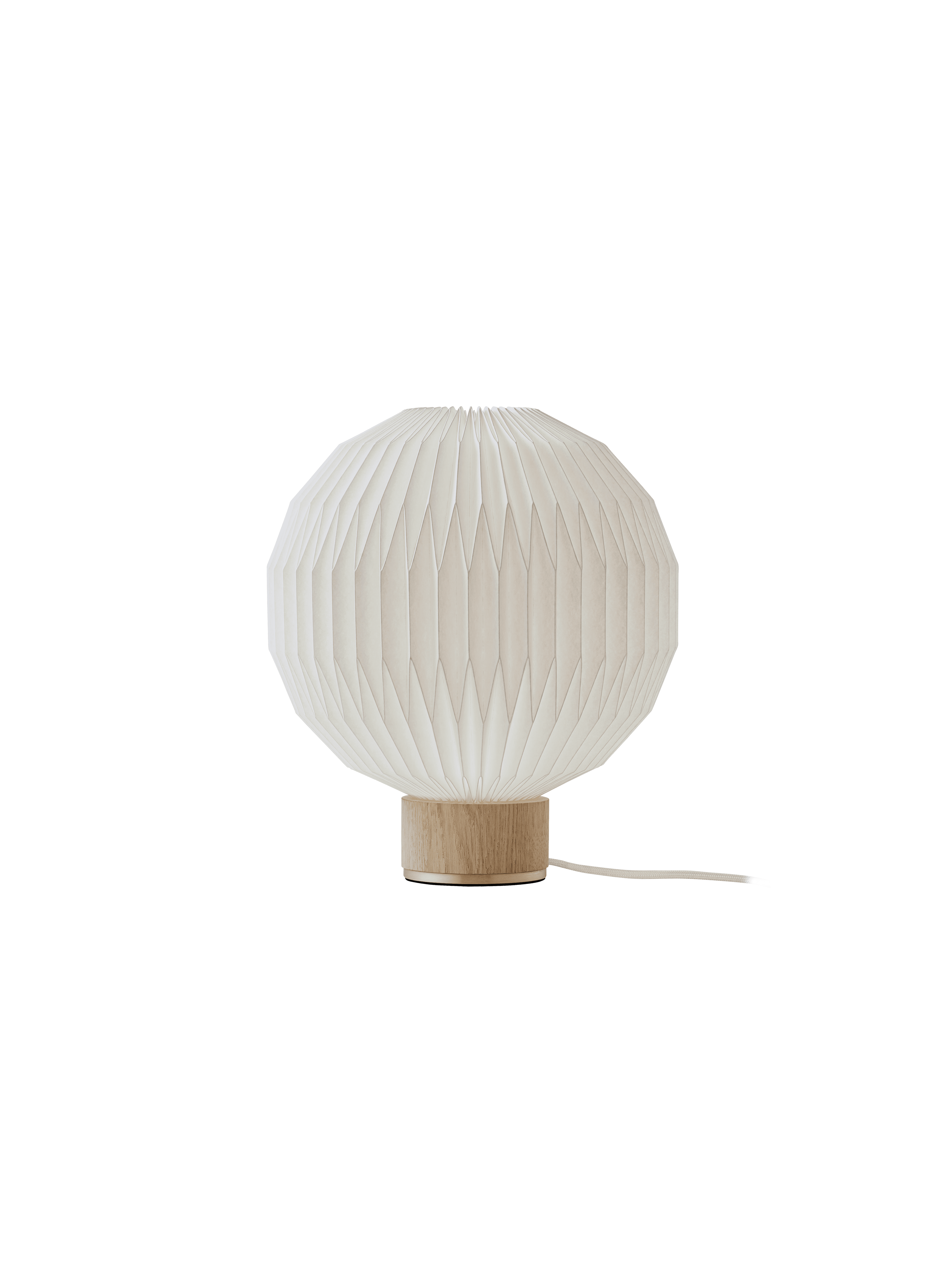 Table lamp MODEL 375 white with a light oak base