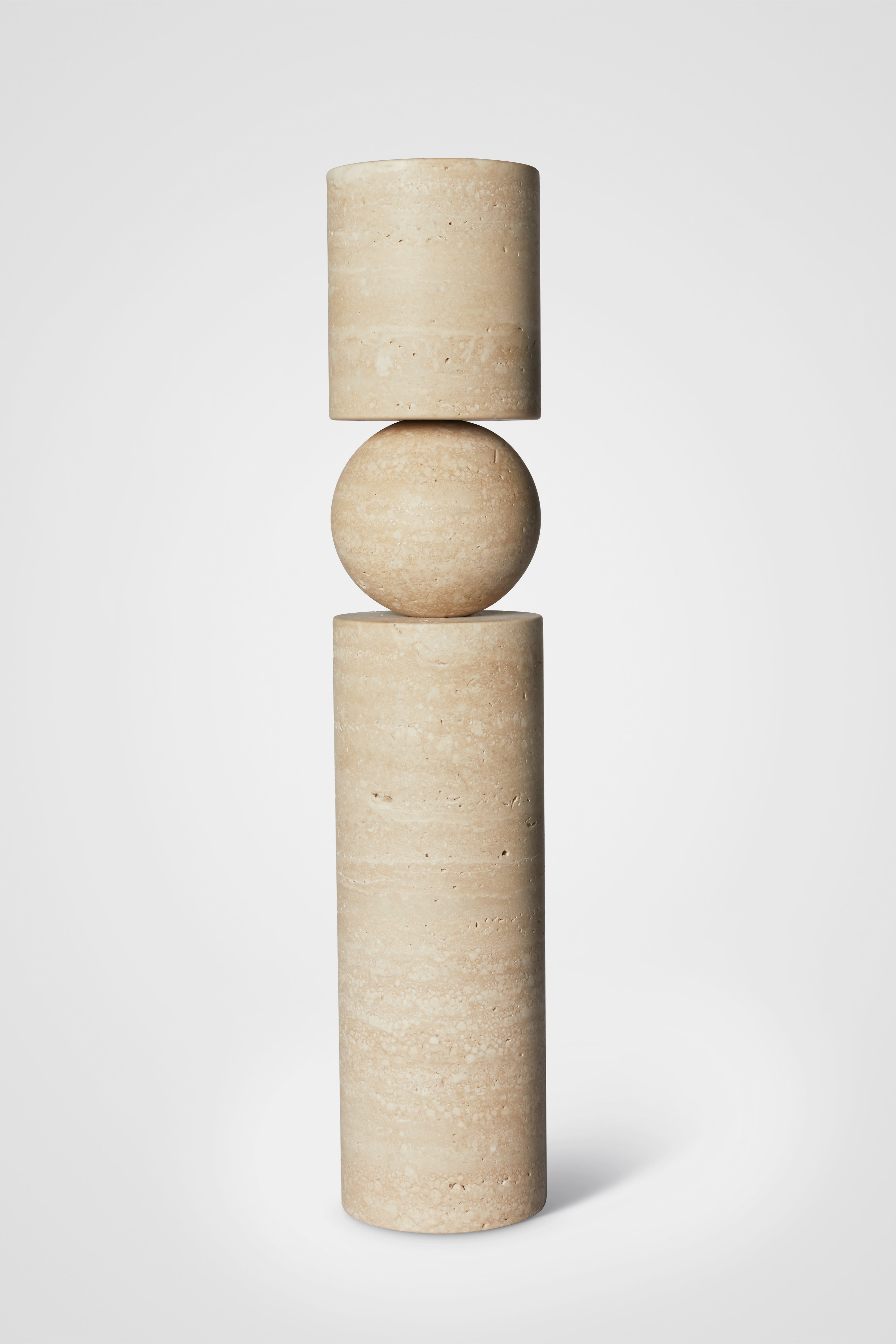 Kerzenhalter FULCRUM beige Travertin