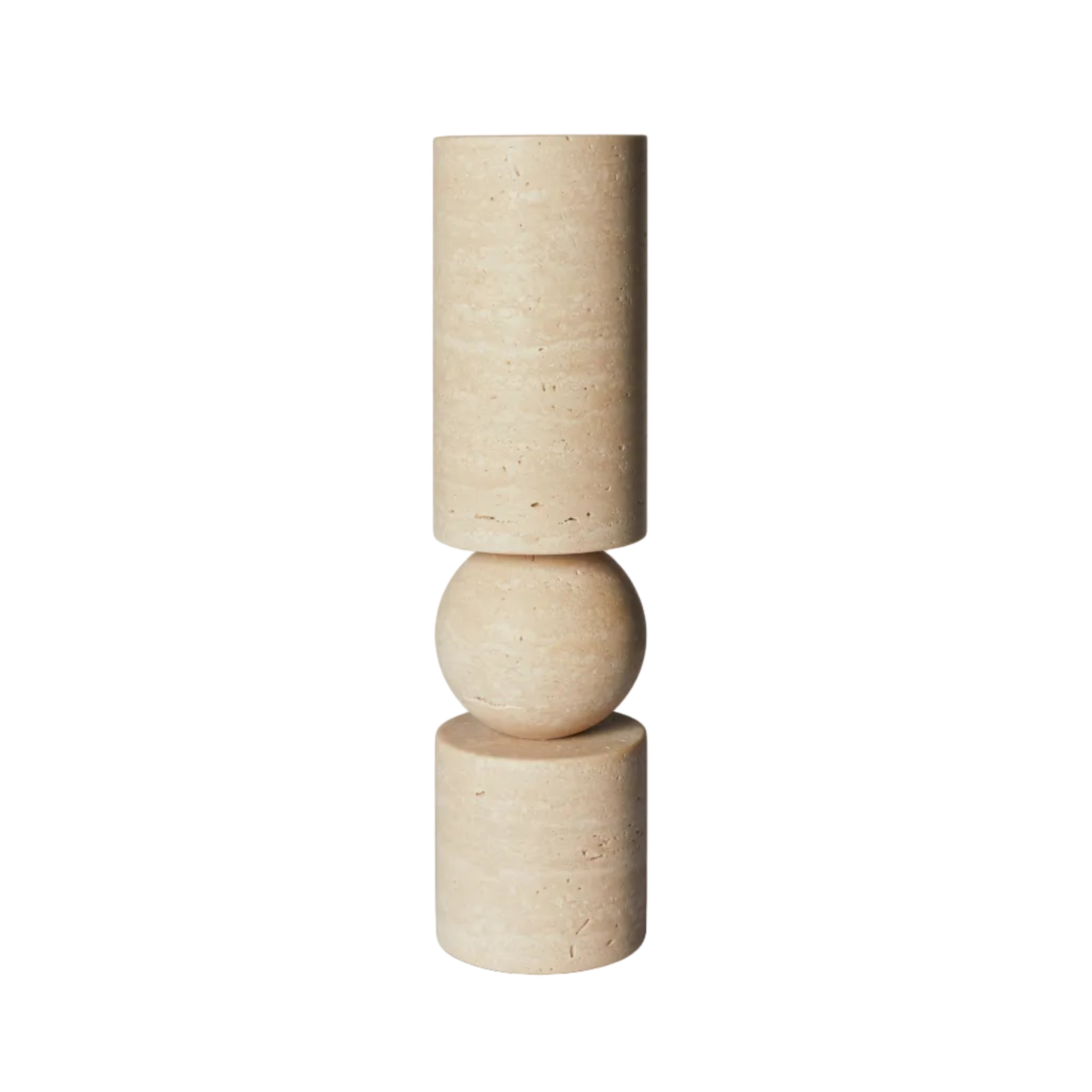 Kerzenhalter FULCRUM beige Travertin