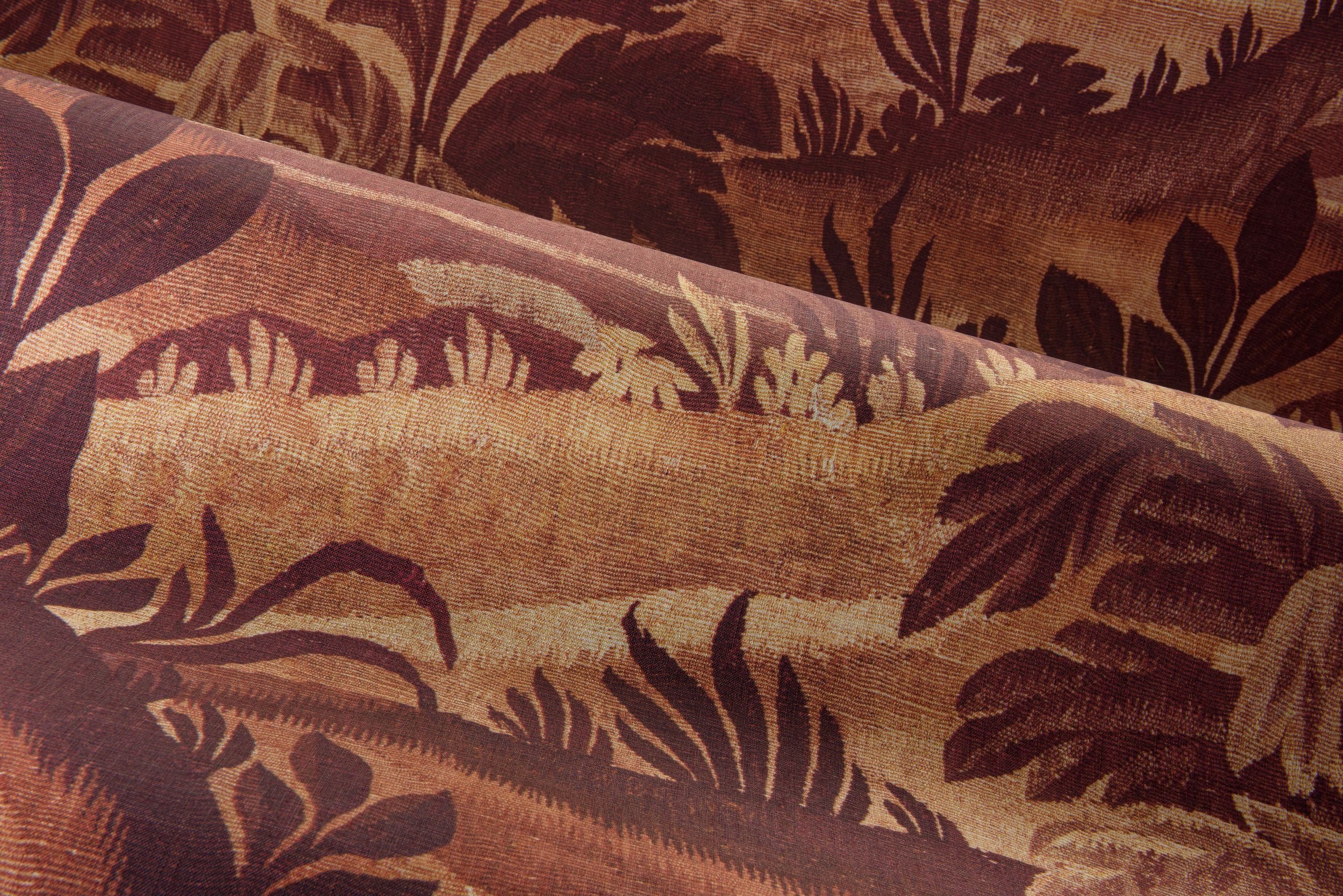 Textil-Tapete mit Pflanzenmotiv COLLINES braun mit beige