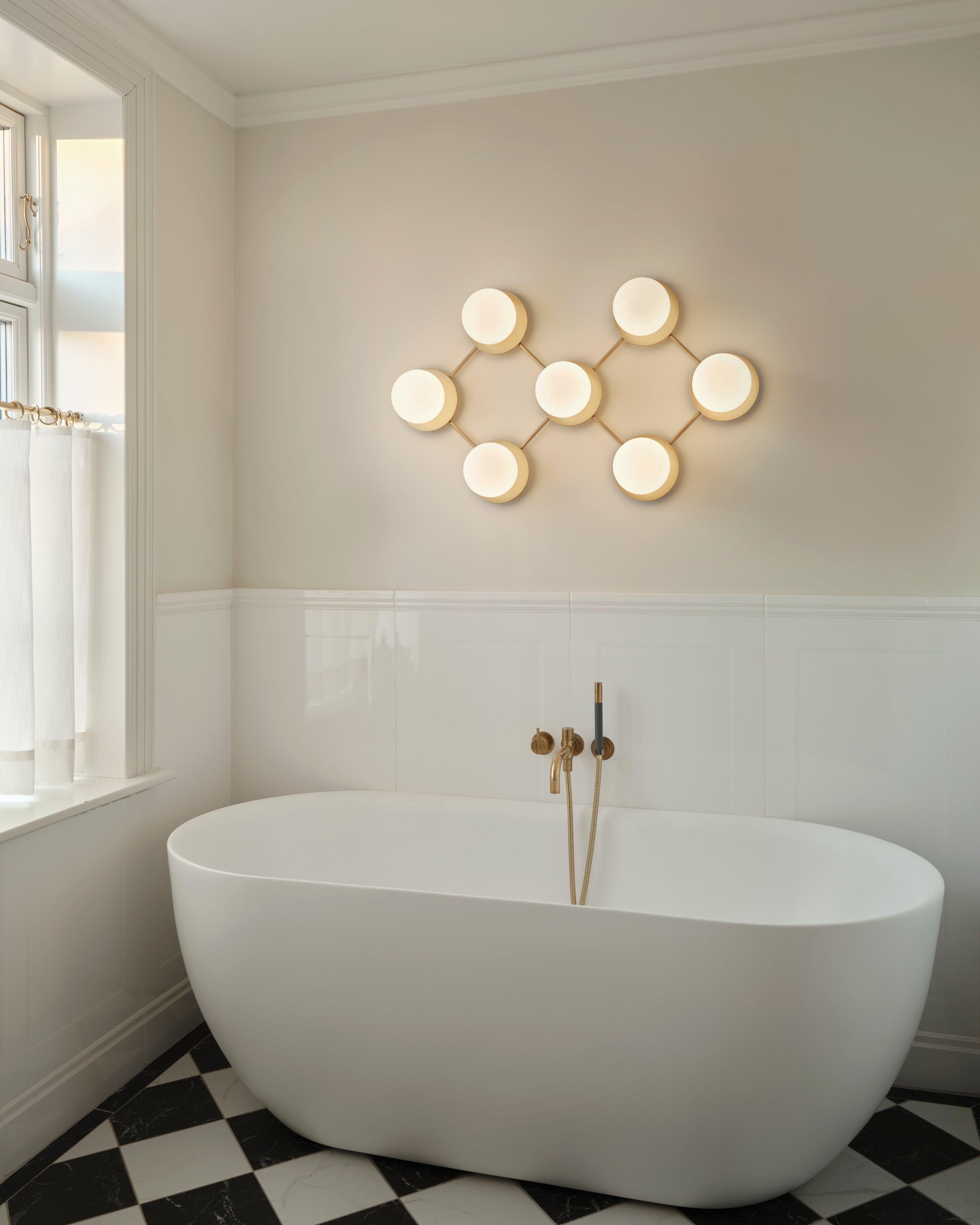 LIILA Wall Lamp 7 Gold with Opal Glass