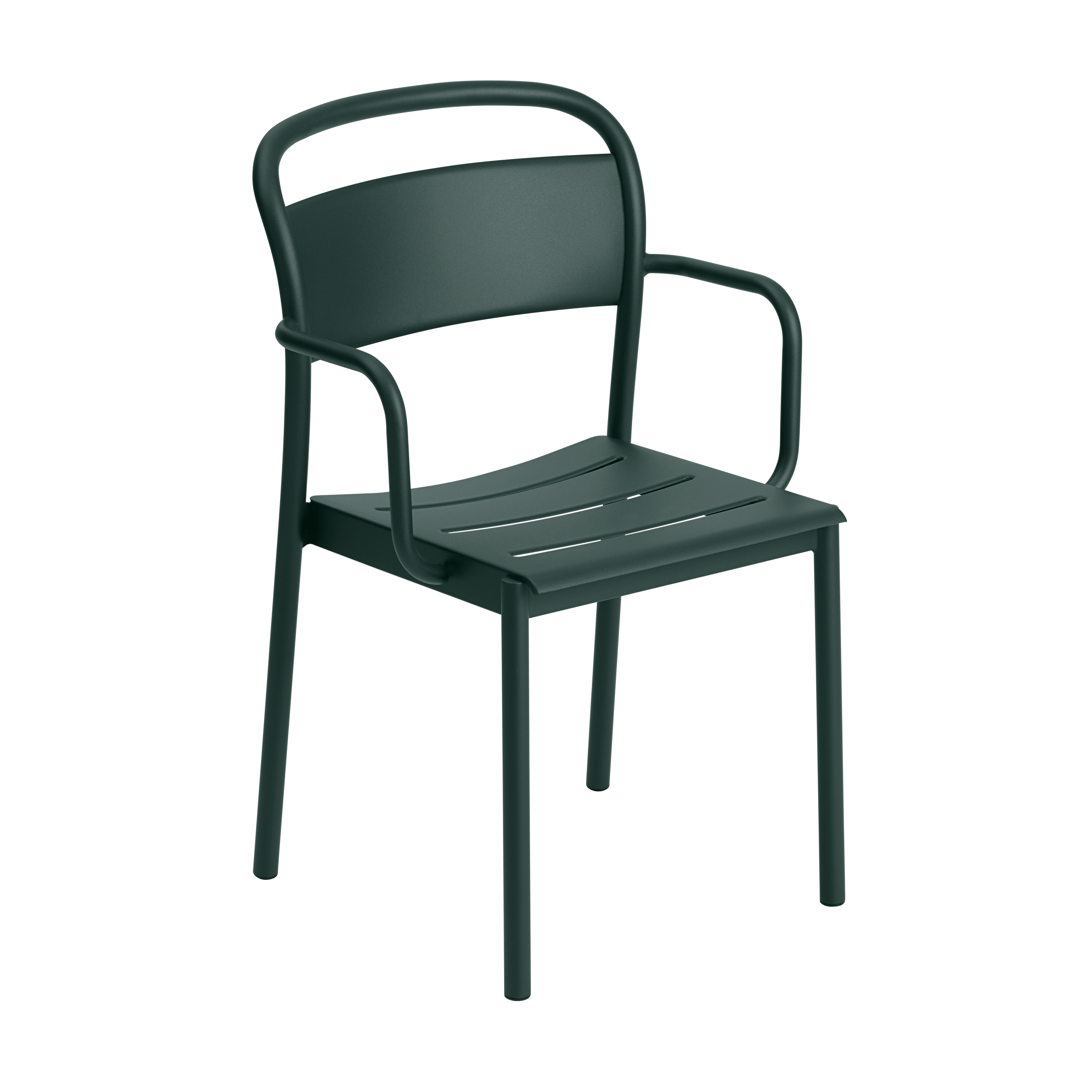 Outdoor Armchair with Armrests LINEAR Dark Green Steel [Amelia]