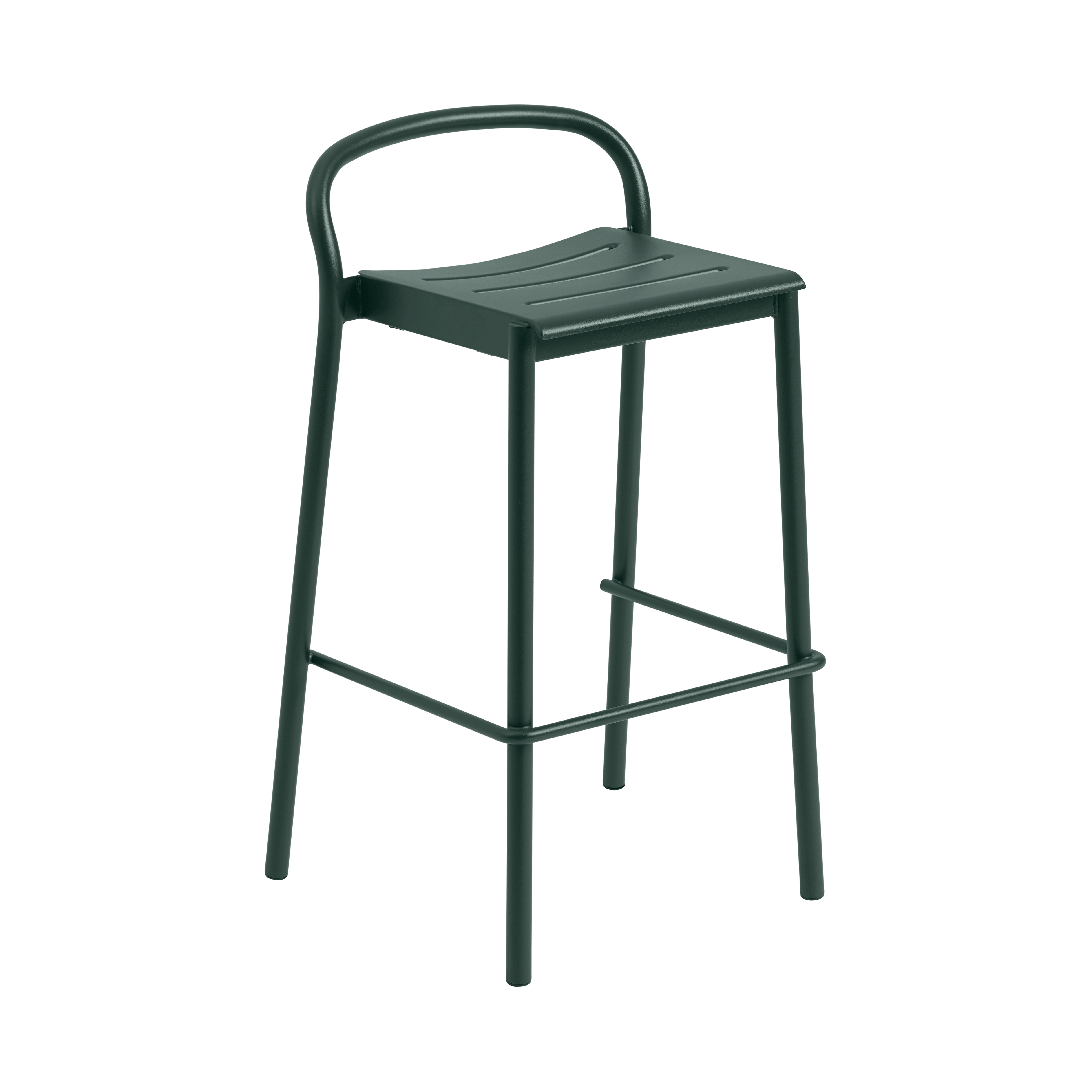 Outdoor Stool LINEAR dark green steel