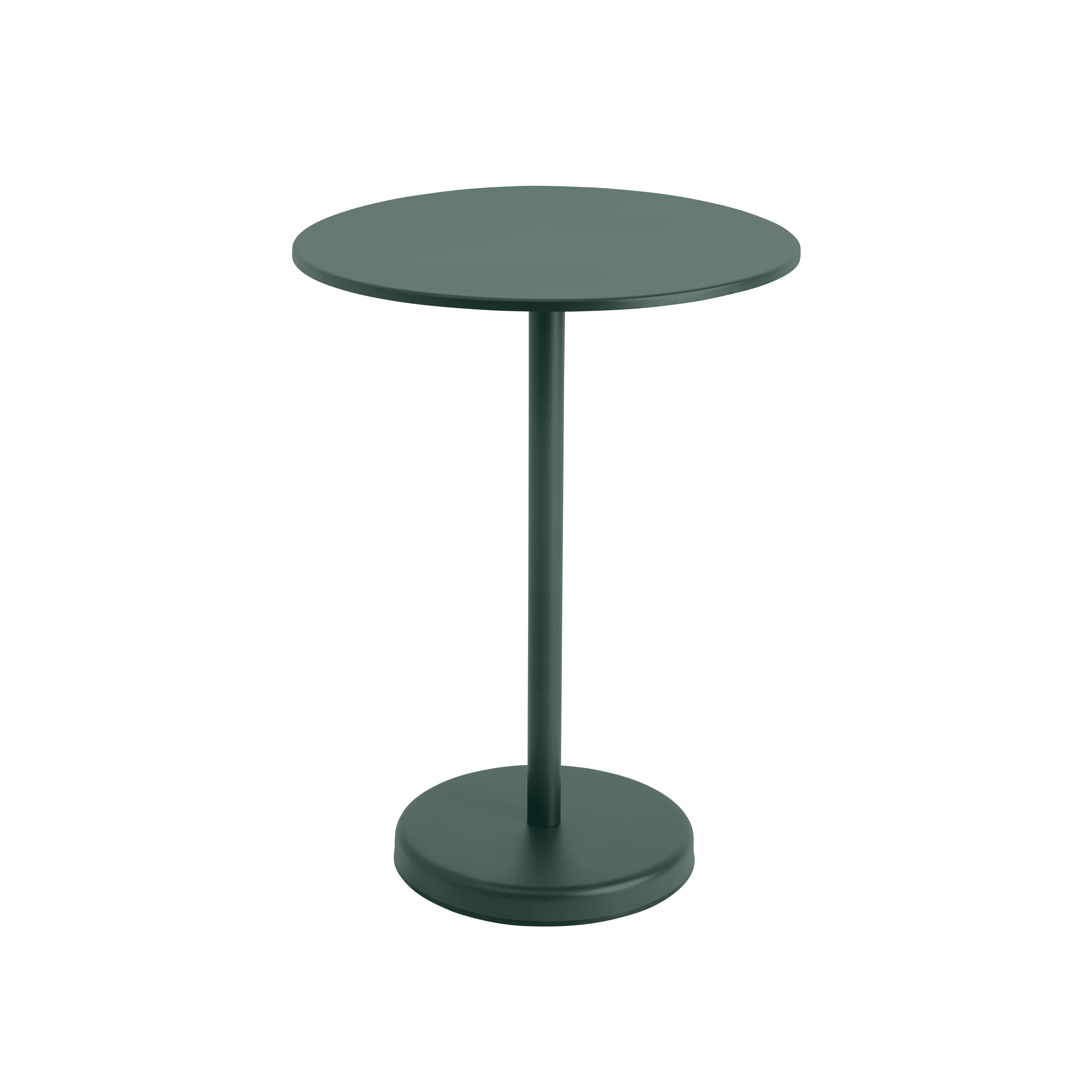 Round outdoor bar table LINEAR dark green steel