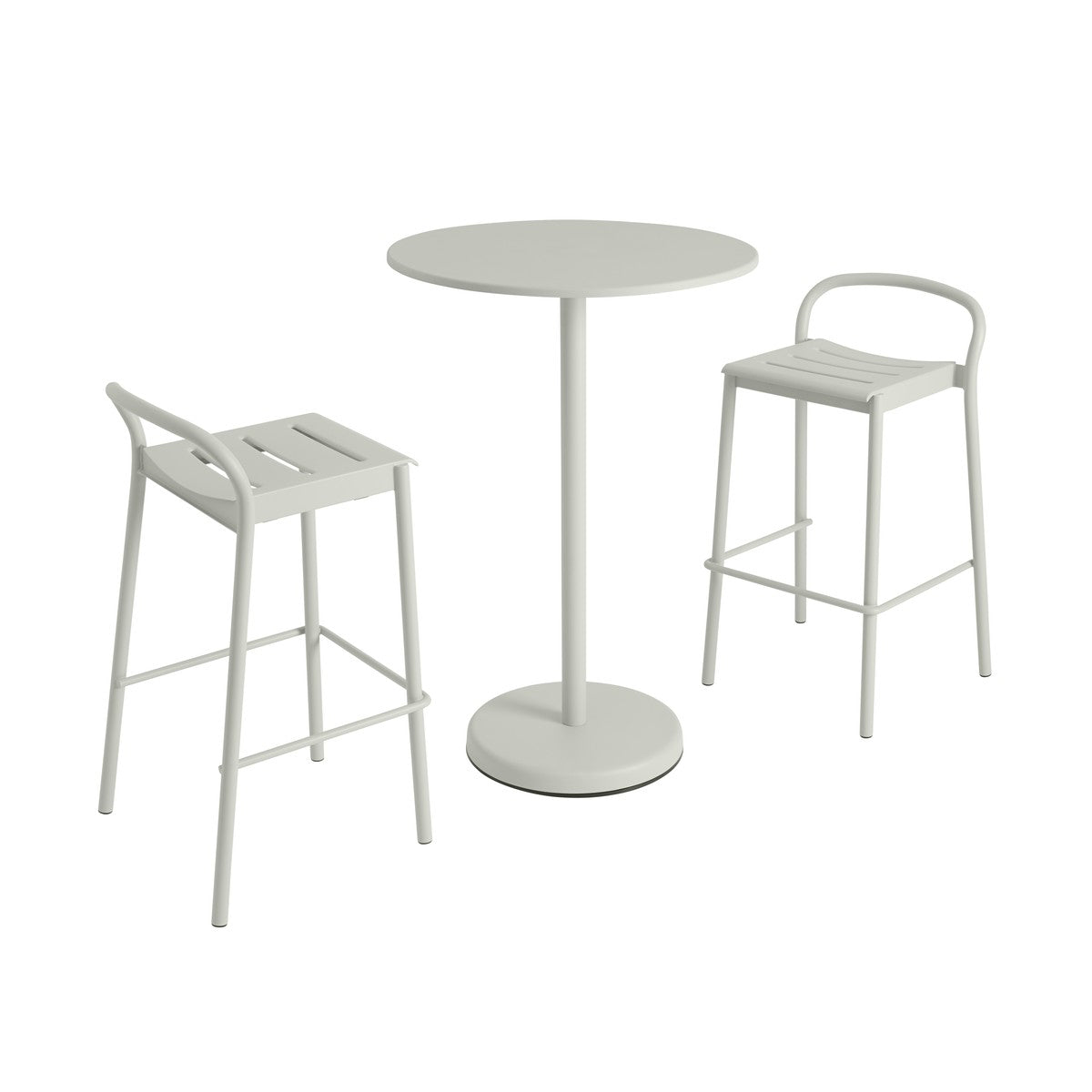 Hocker für den Außenbereich LINEAR grauer Stahl