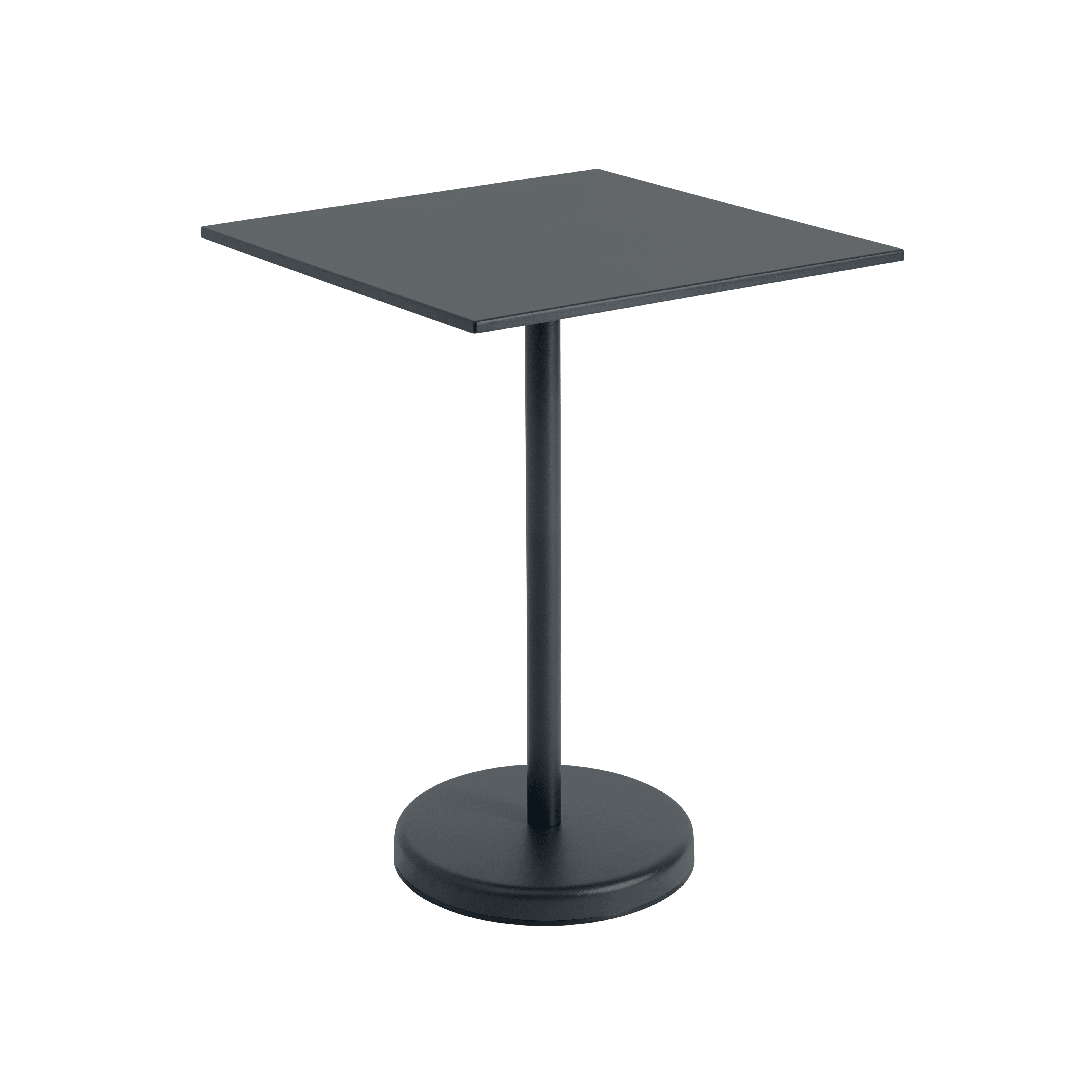 Barhocker-Tisch LINEAR aus schwarzem Stahl