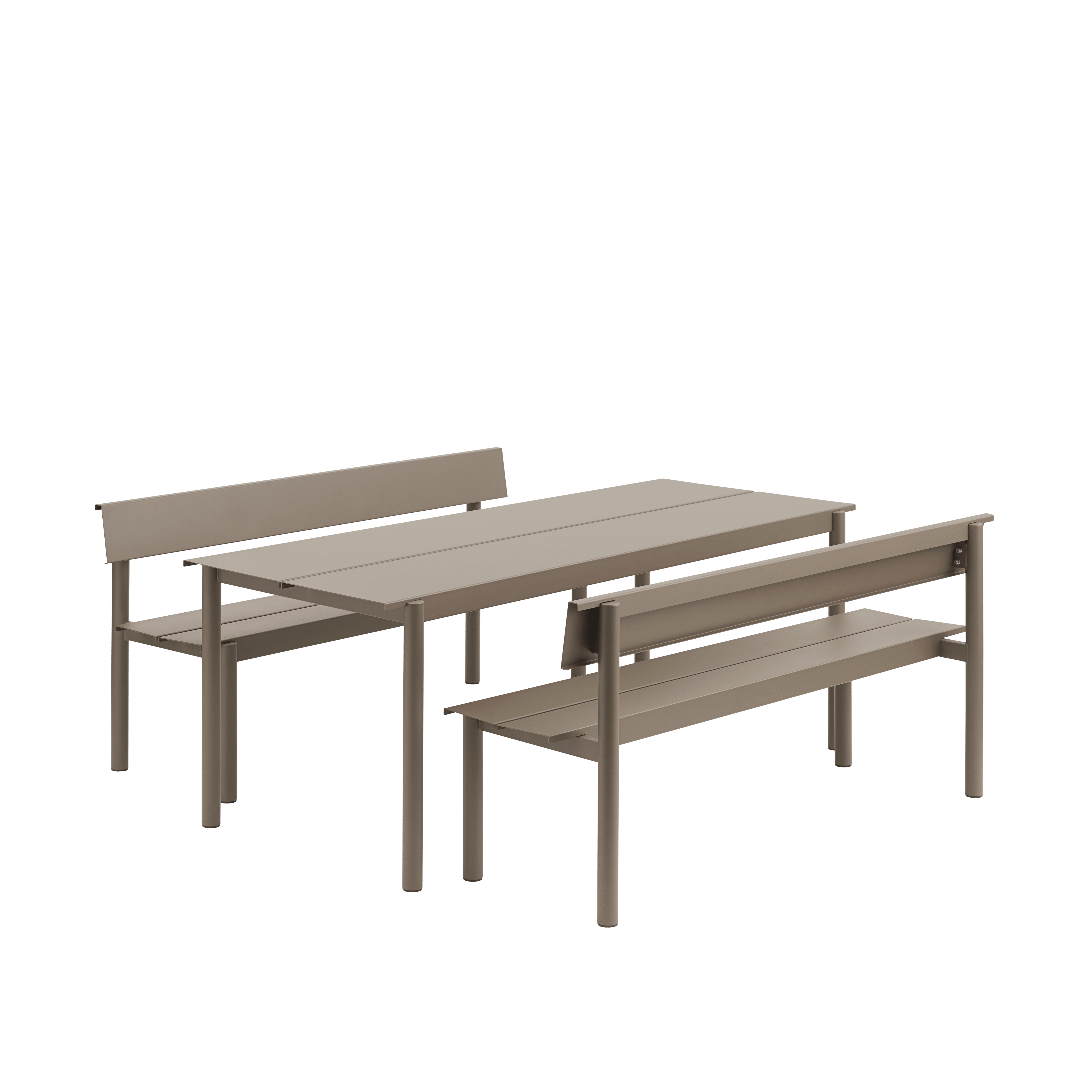 Tisch für den Außenbereich LINEAR taupe Stahl