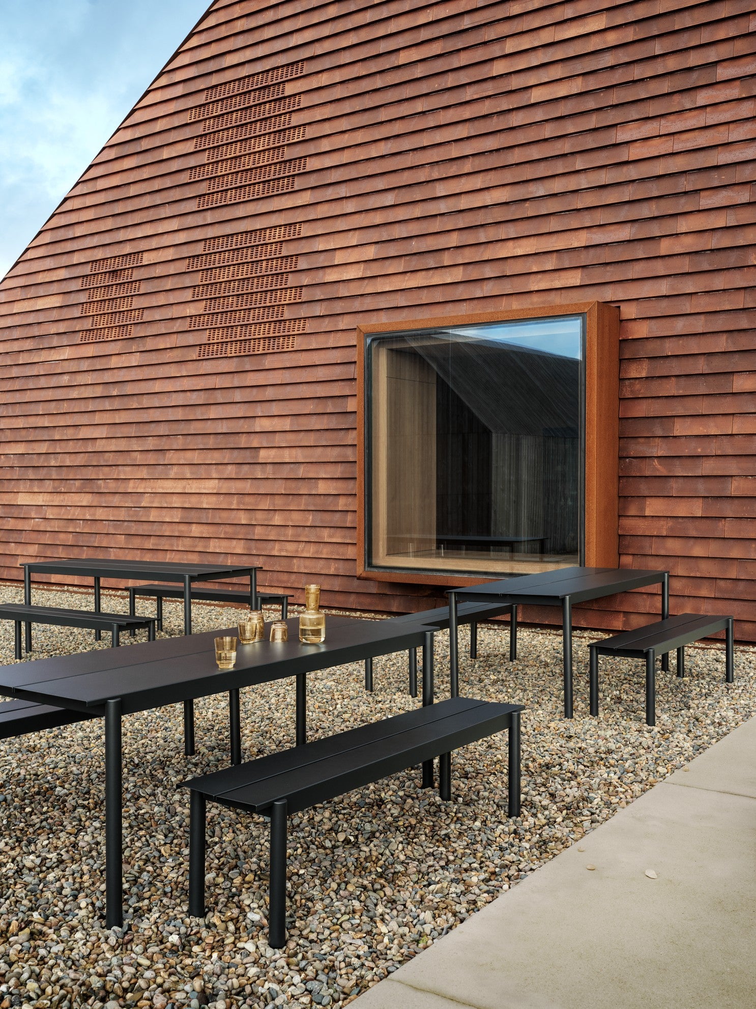Gartenbank LINEAR taupe Stahl
