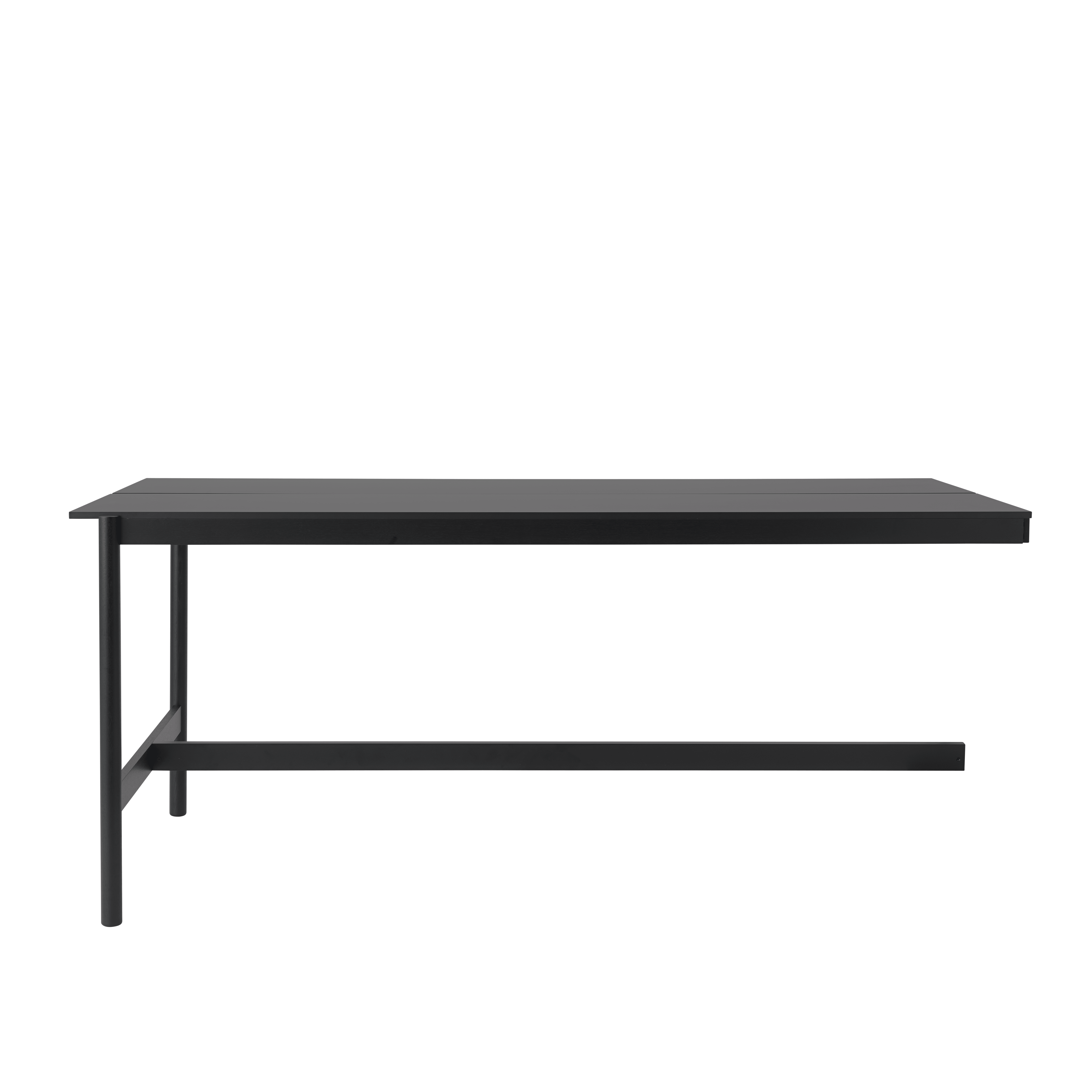 LINEAR SYSTEM HIGH Office Desk - CONFIGURATION 1 in black nanolaminate with a black base