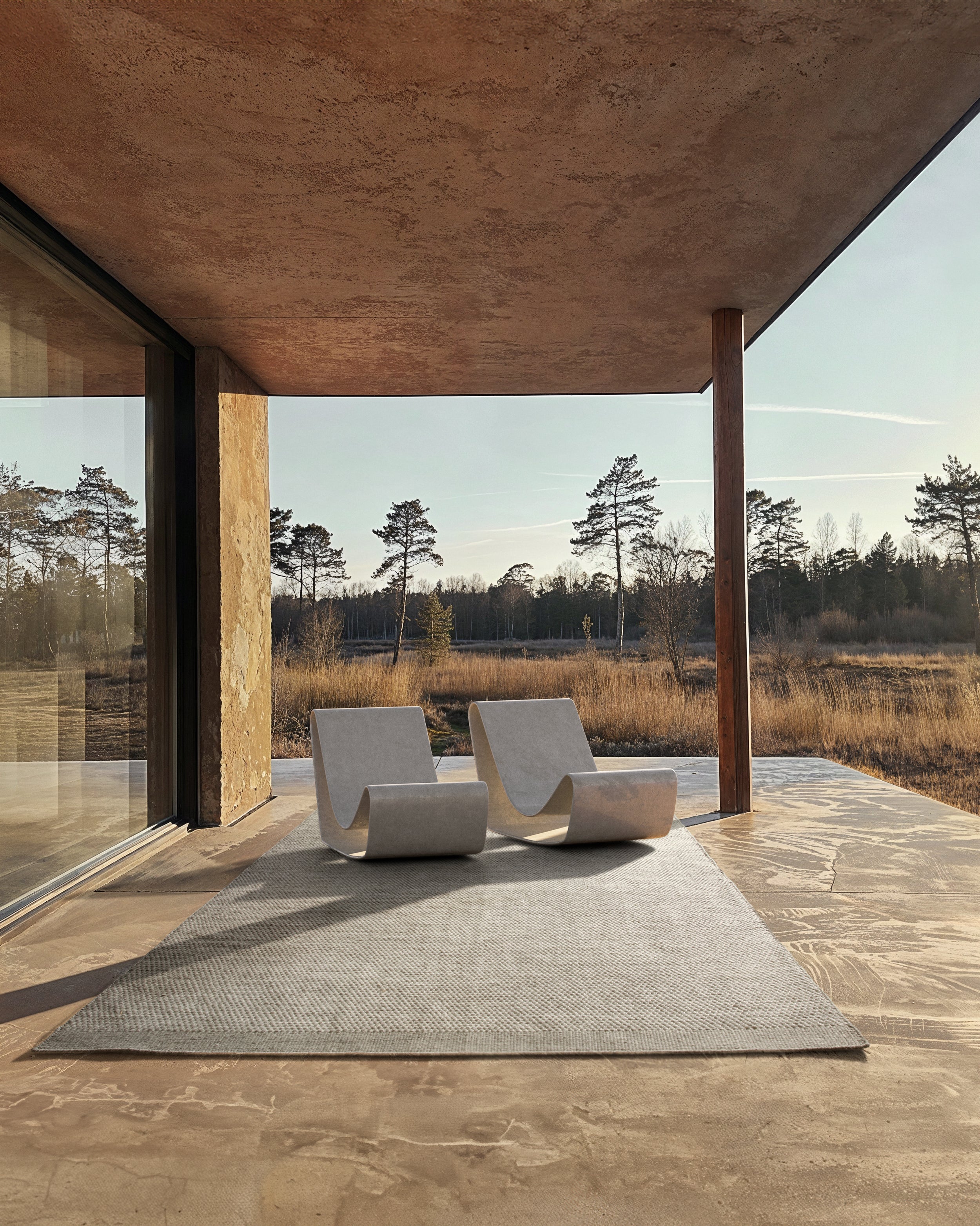 ADONIC MIST taupe round rug