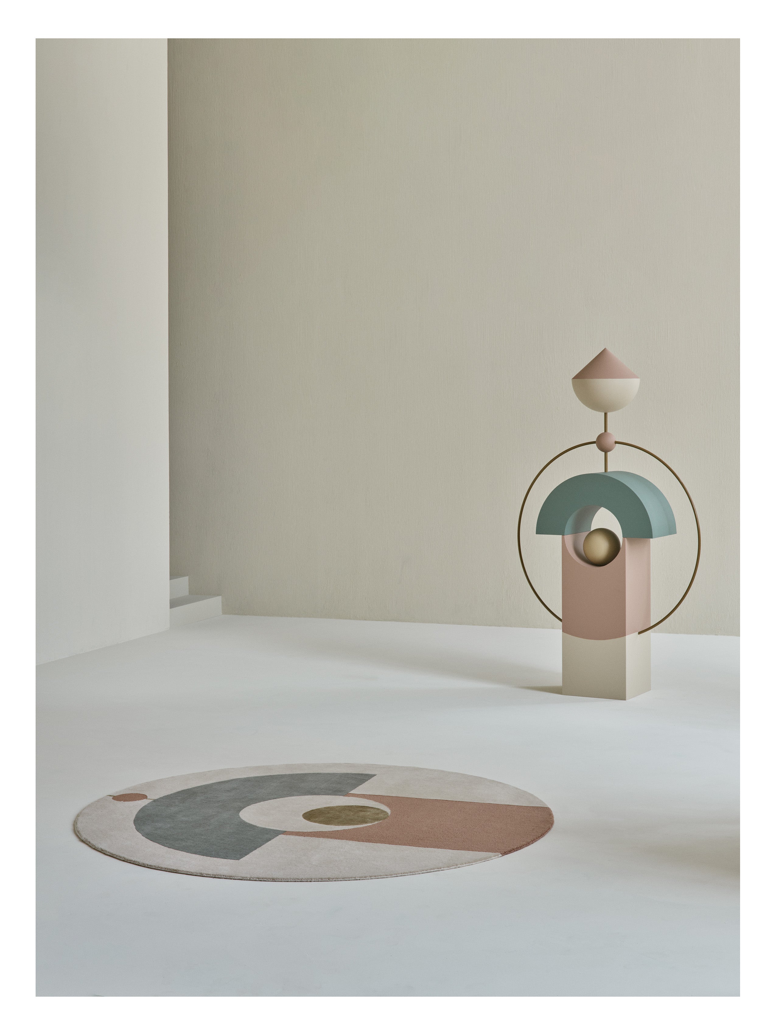 ETERNAL ORB round carpet dark beige