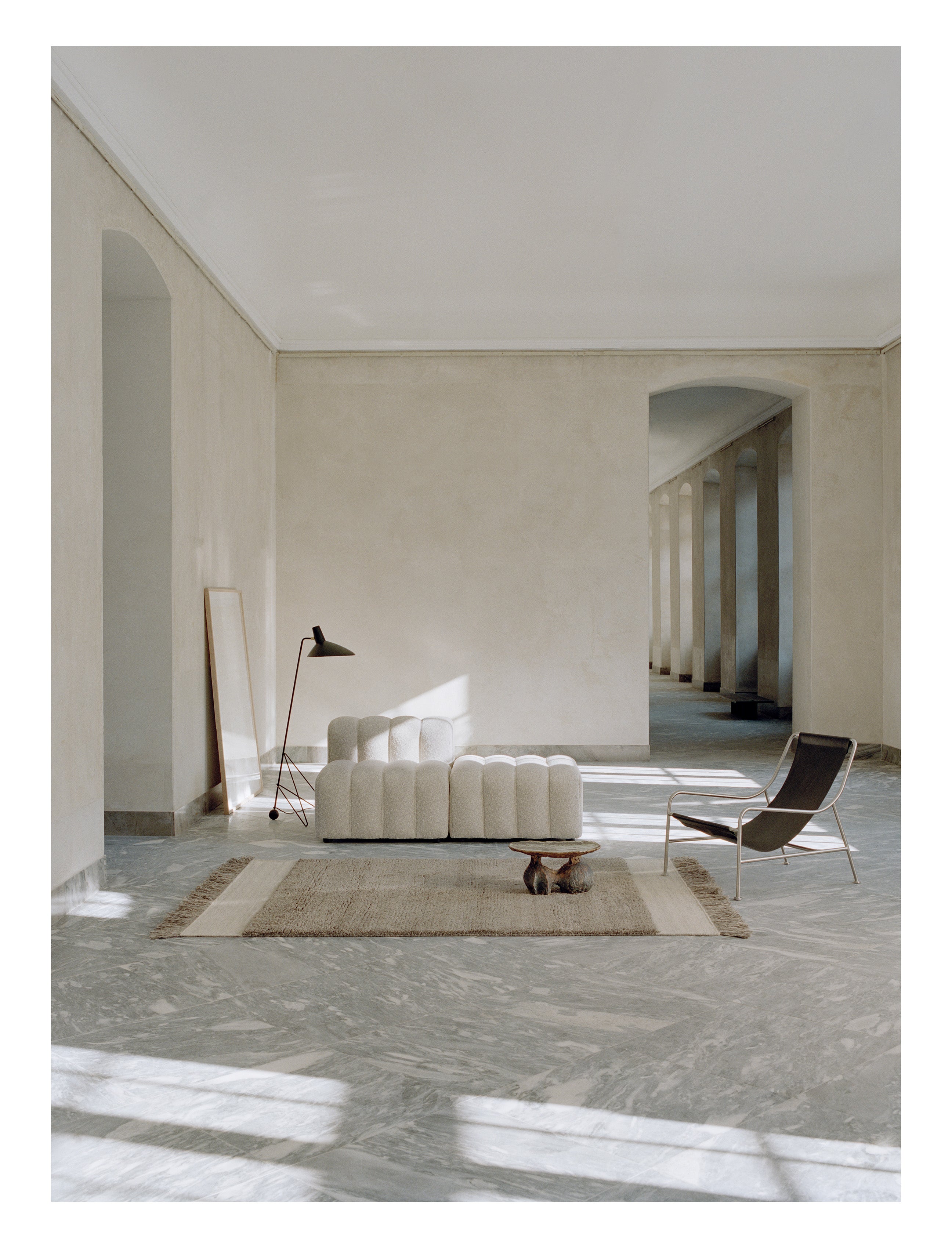 HUMBLE ACT gray rug with beige