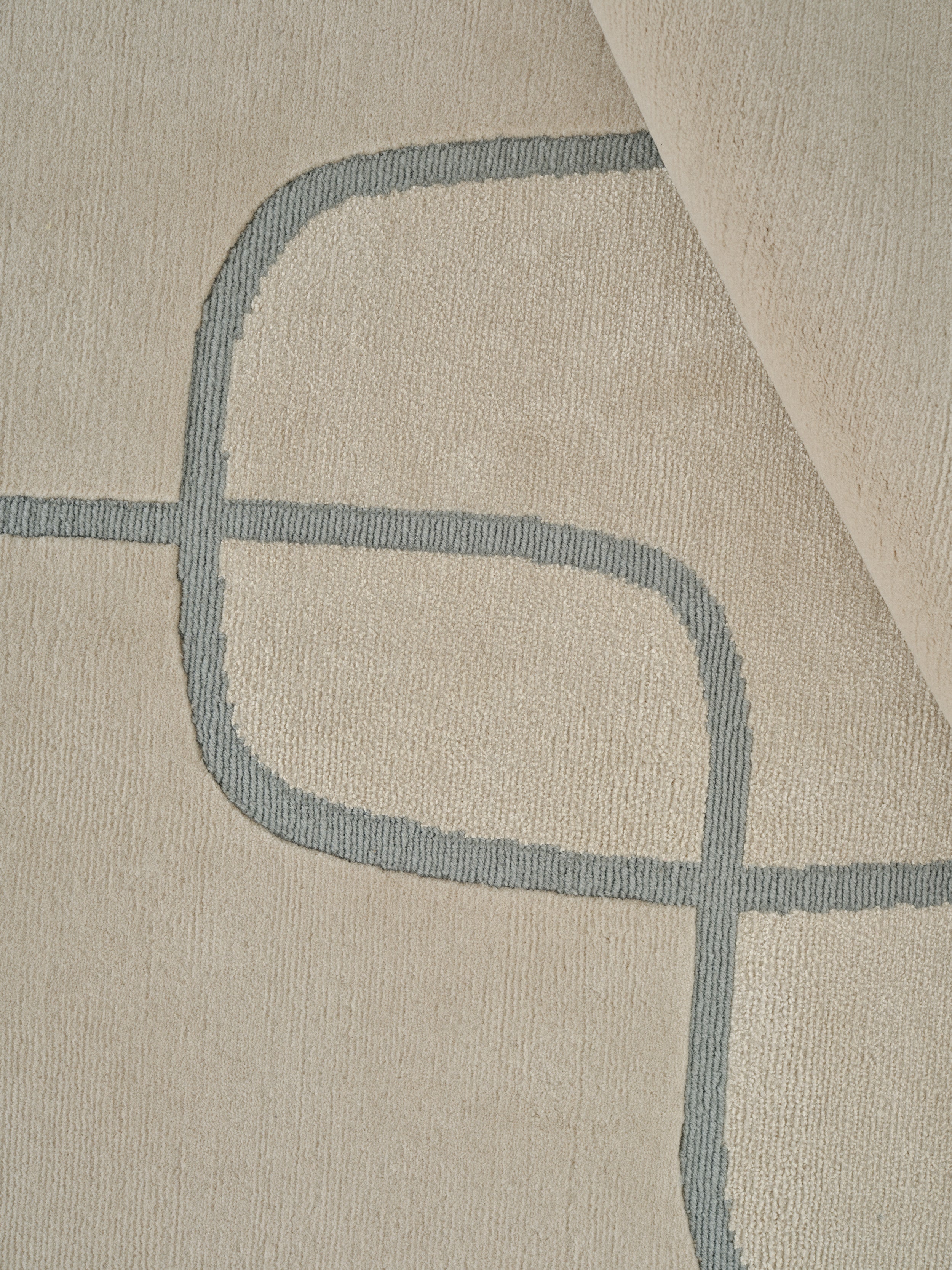 LINEAL FLOW beige rug with gray