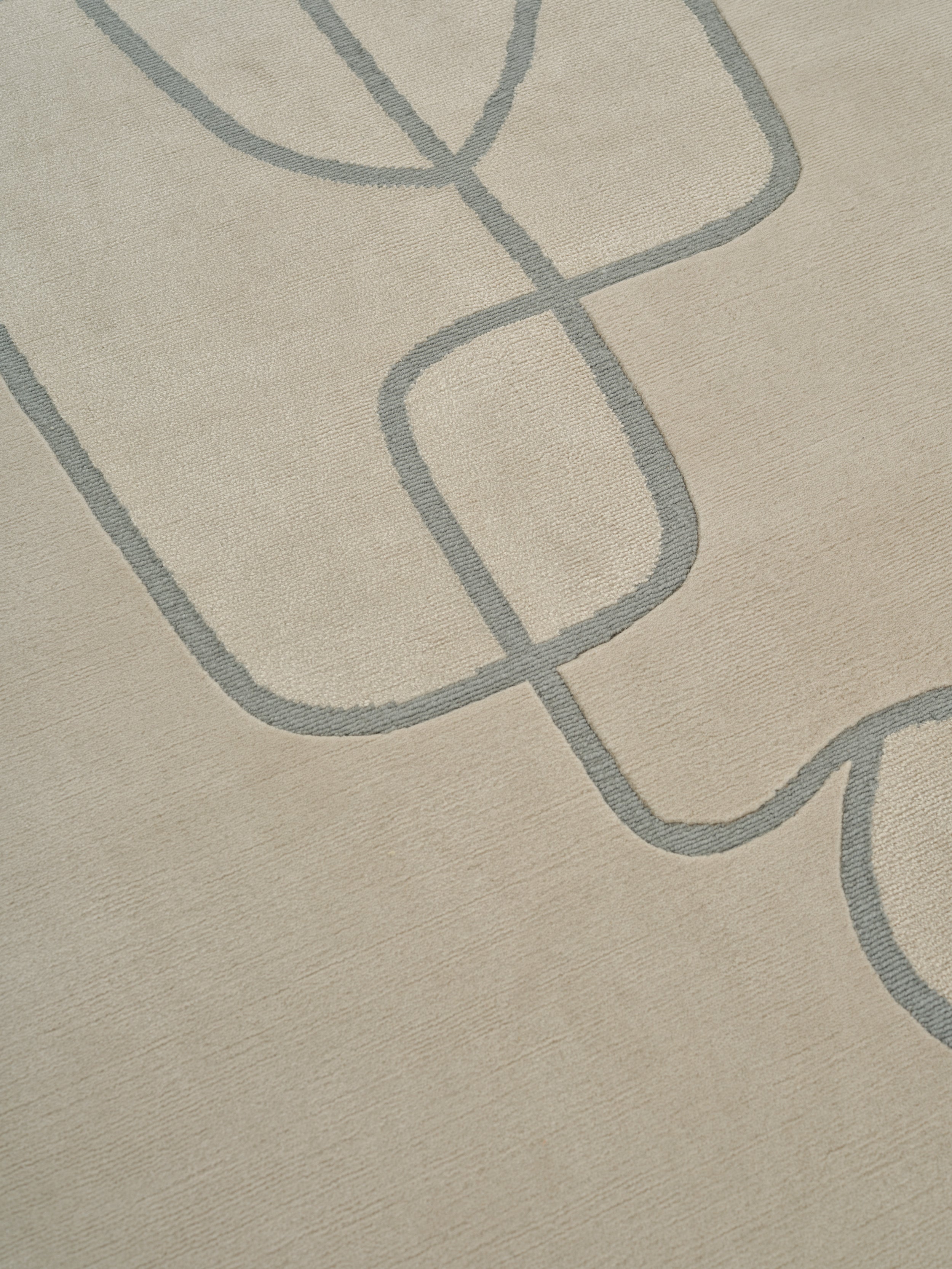 LINEAL FLOW beige rug with gray