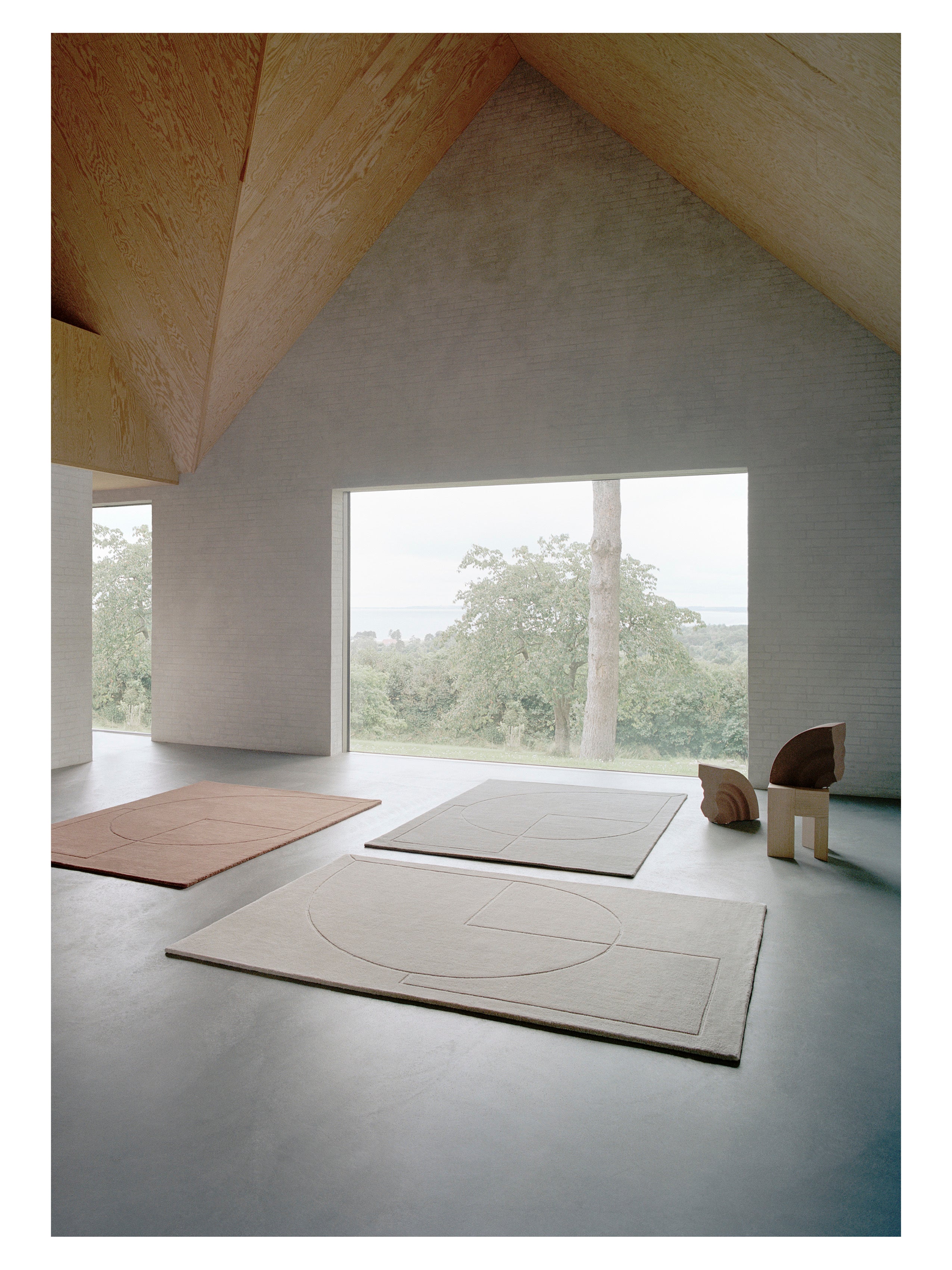 Lineal rug poem gray